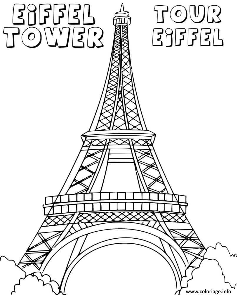 Coloriage Tour Eiffel Tower Dessin Tour Eiffel à Imprimer