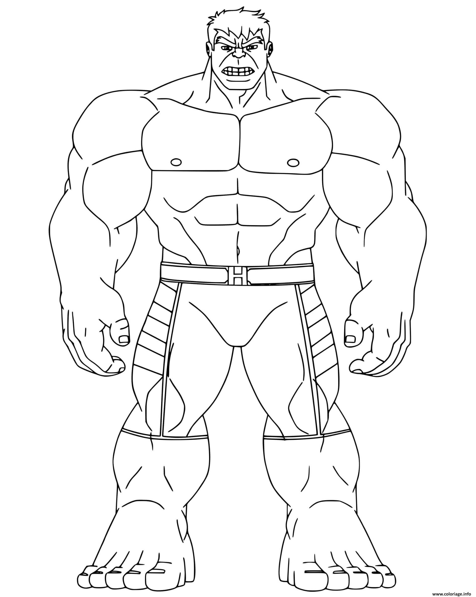 Coloriage incroyable hulk super heros marvel  JeColorie.com