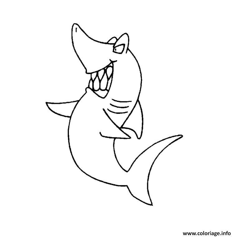 Dessin requin pelerin Coloriage Gratuit à Imprimer