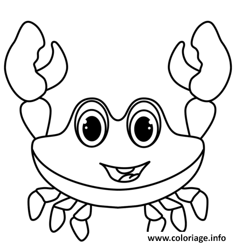 Dessin crabe joyeux maternelle Coloriage Gratuit à Imprimer