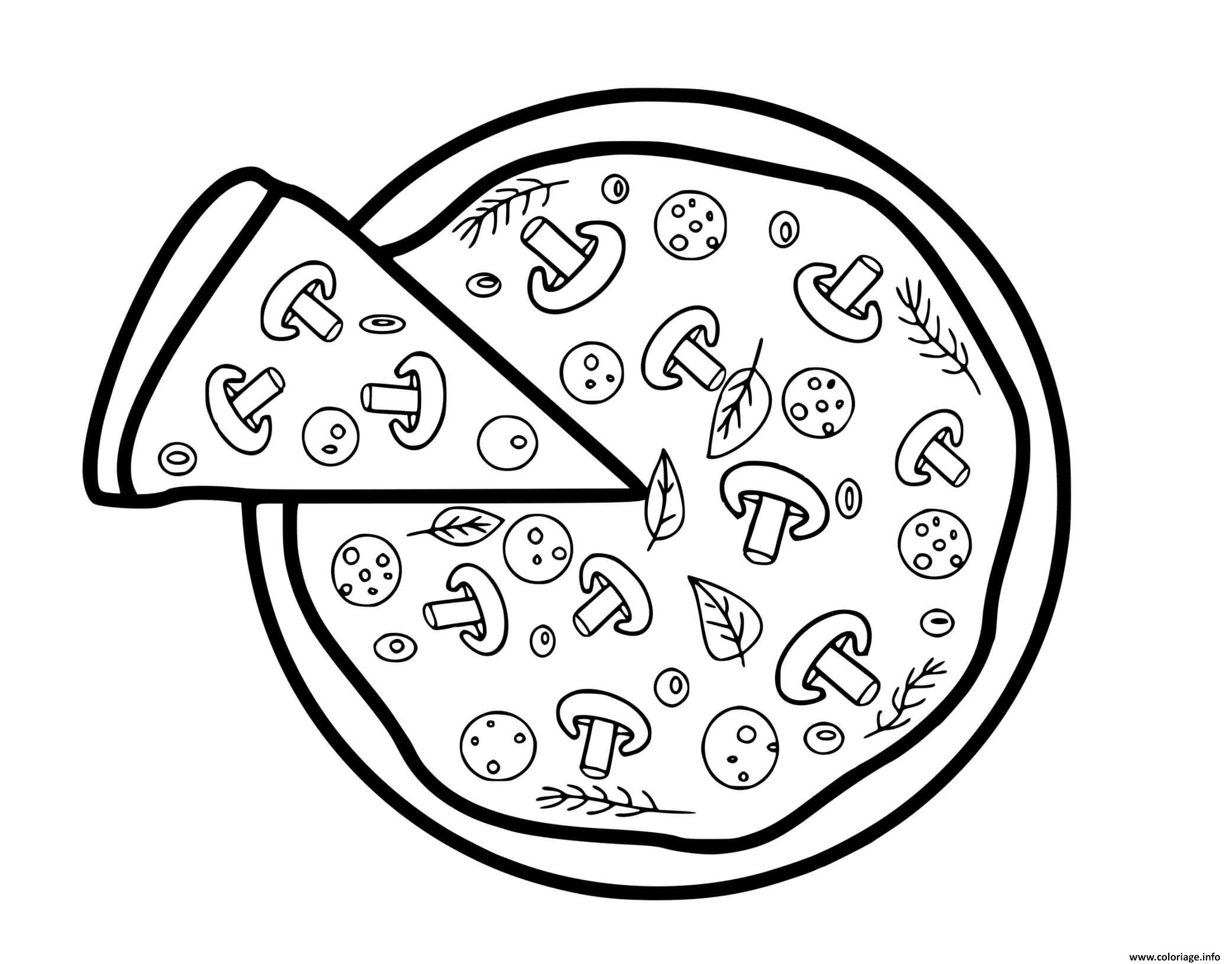 Dessin Pizza romaine aux anchois Coloriage Gratuit à Imprimer