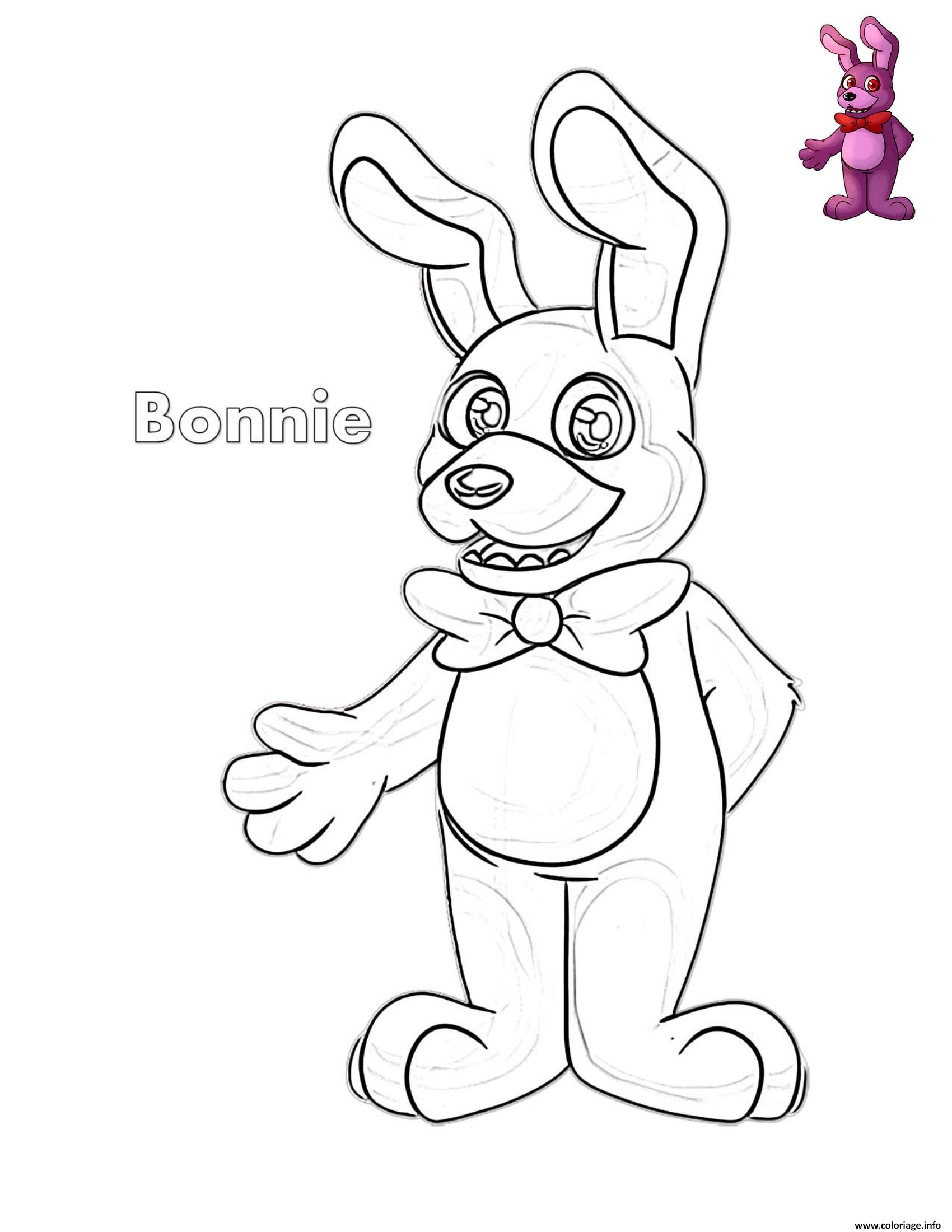Coloriage Bonnie From FNAF JeColorie