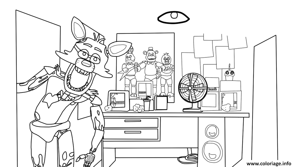 Coloriage Five Nights At Freddy House Five Nights At Freddys Fnaf Coloring Pages Dessin à Imprimer