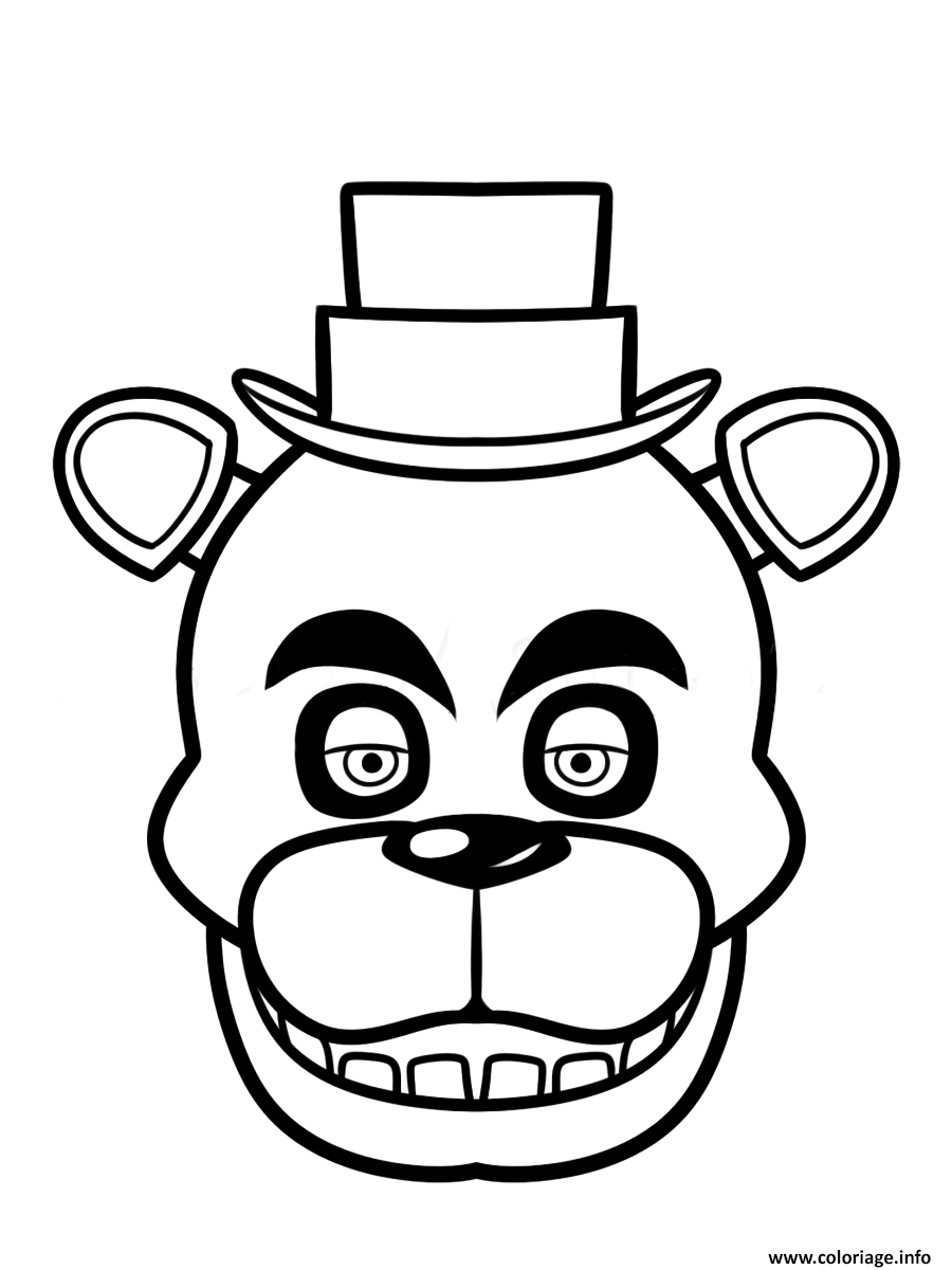 Coloriage Fnaf Freddy Five Nights At Freddys Face Jecolorie Com