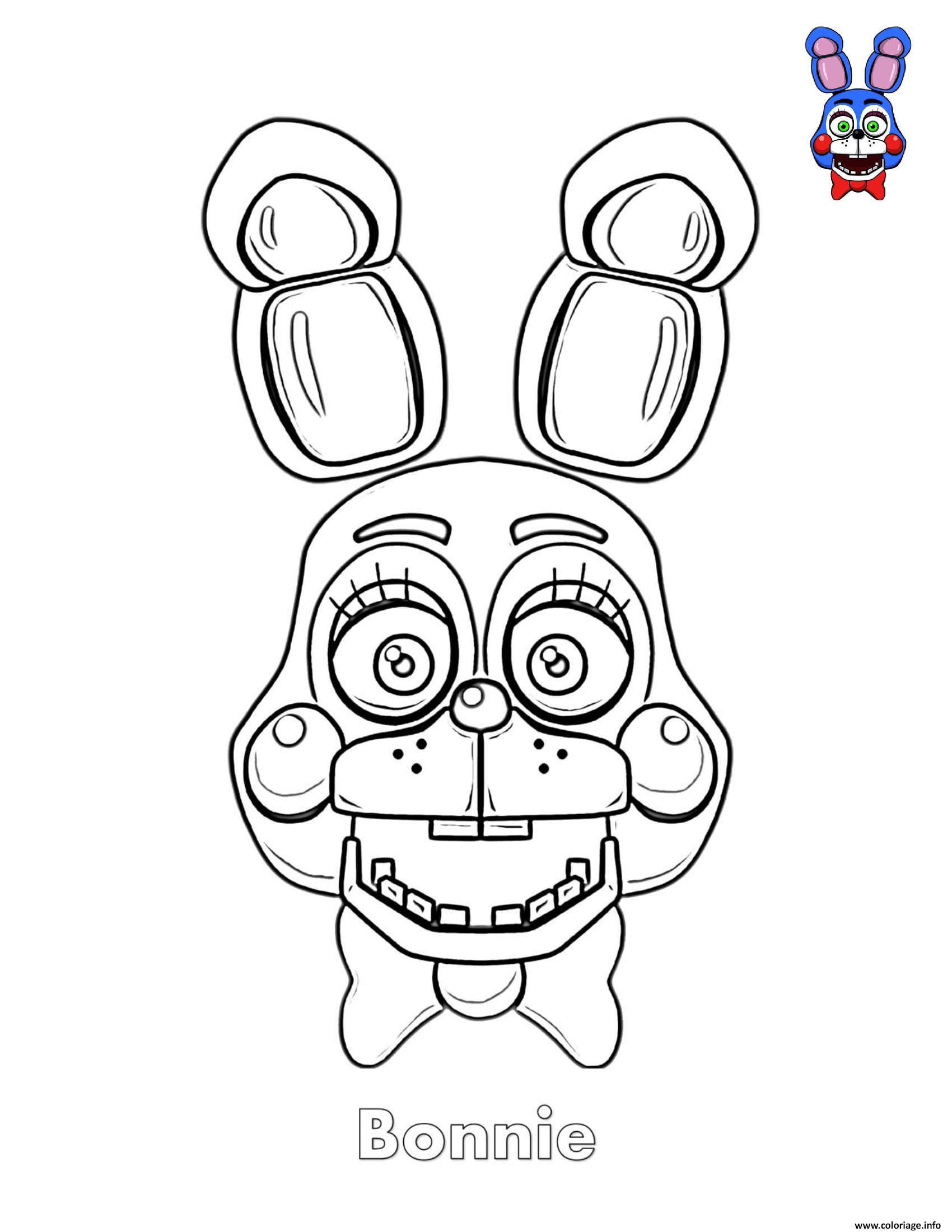 Coloriage Bonnie Face FNAF JeColorie Com