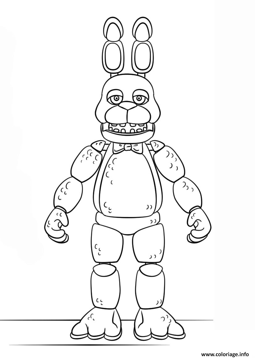 Coloriage Fnaf Toy Bonnie Generation 5 Dessin FNAF à imprimer