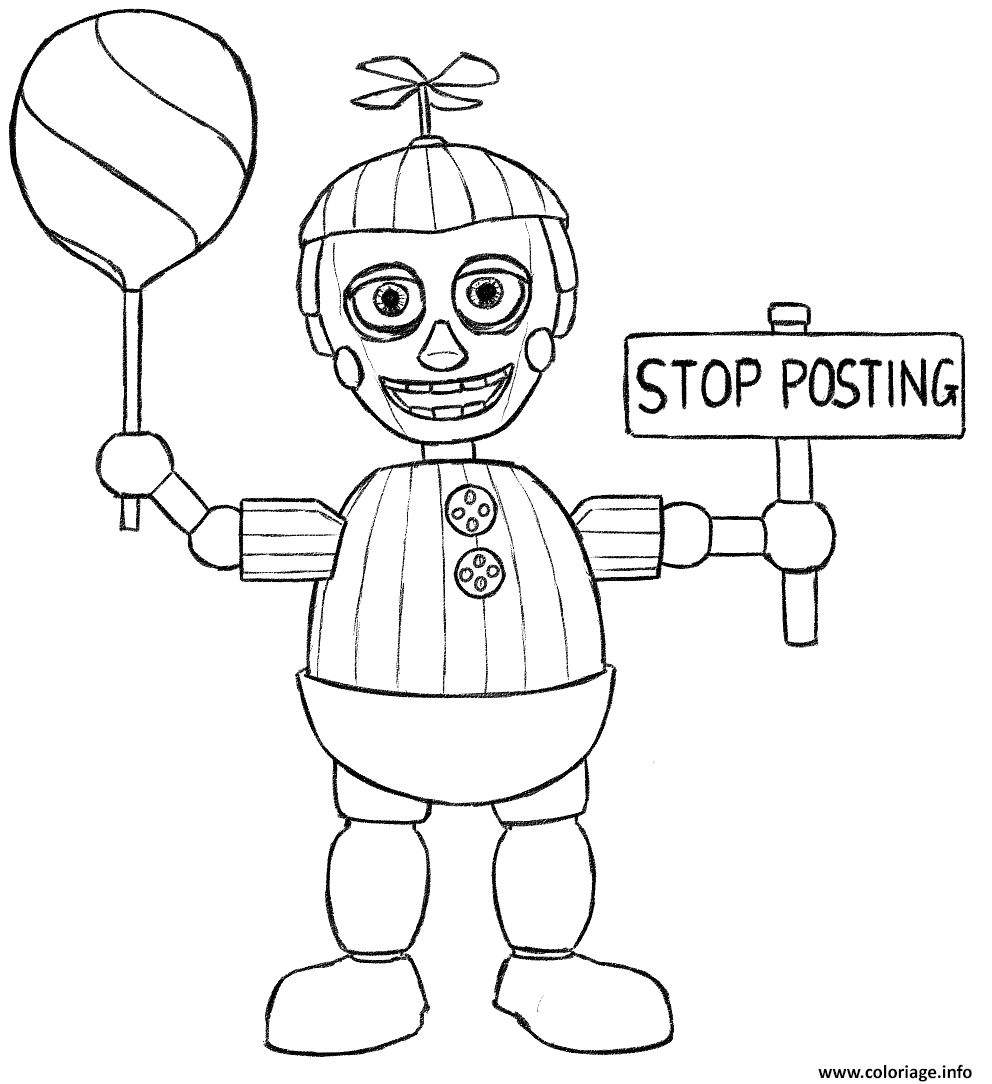 Coloriage Balloon Boy Phantom Five Nights At Freddys Fnaf Coloring 