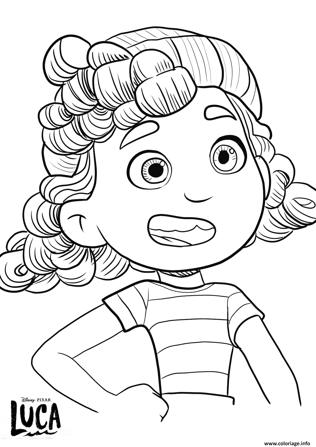 Dessin giulia luca disney pixar Coloriage Gratuit à Imprimer