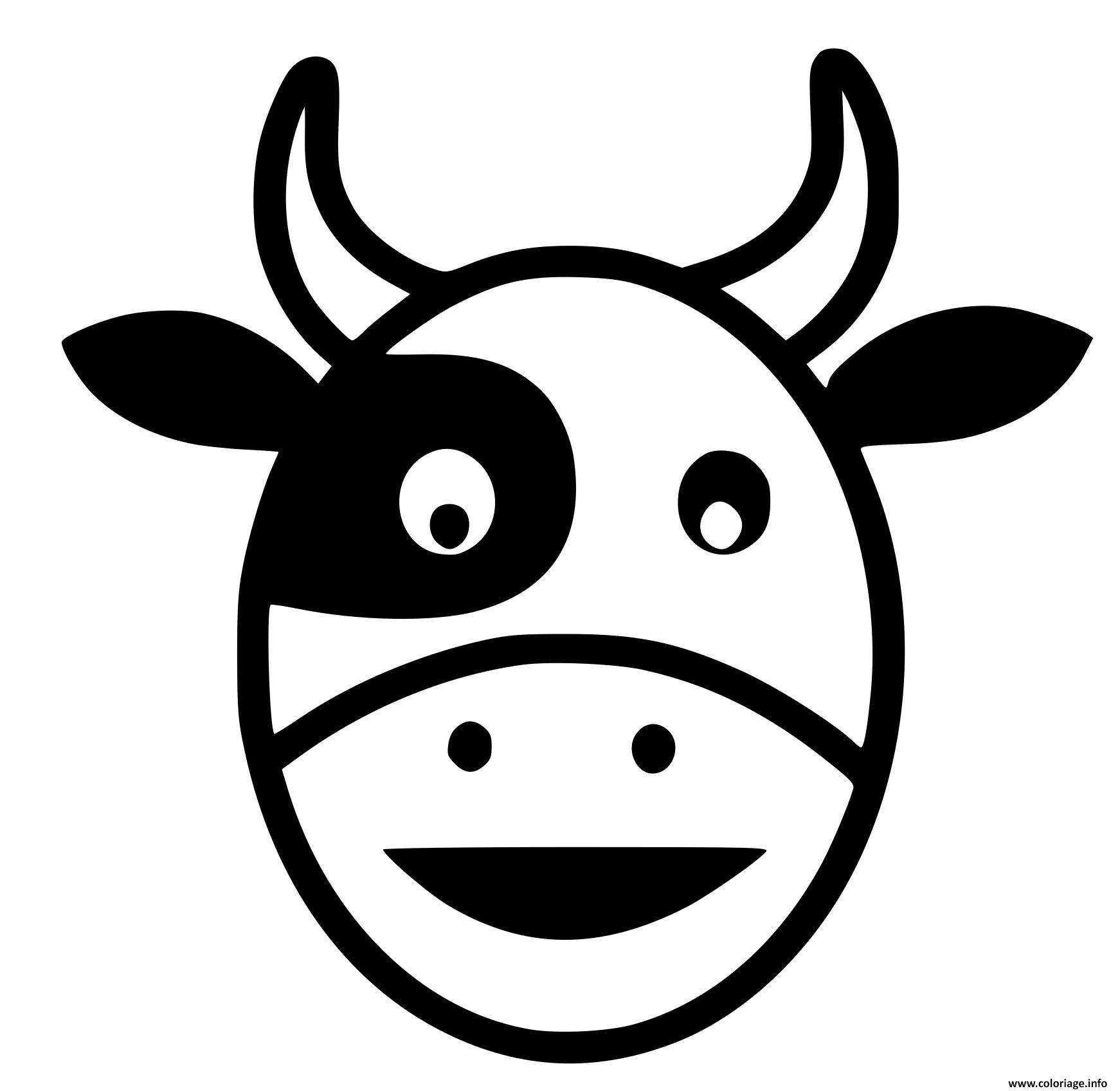 Dessin tete de vache facile Coloriage Gratuit à Imprimer