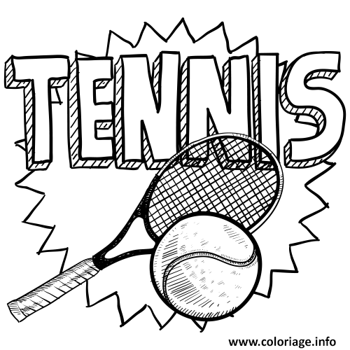 Dessin raquette de tennis Coloriage Gratuit à Imprimer