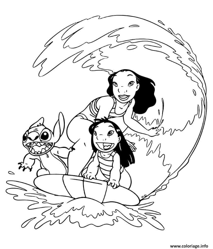 Coloriage Nani Lilo Et Stitch Font Du Surf Dessin Stitch Imprimer