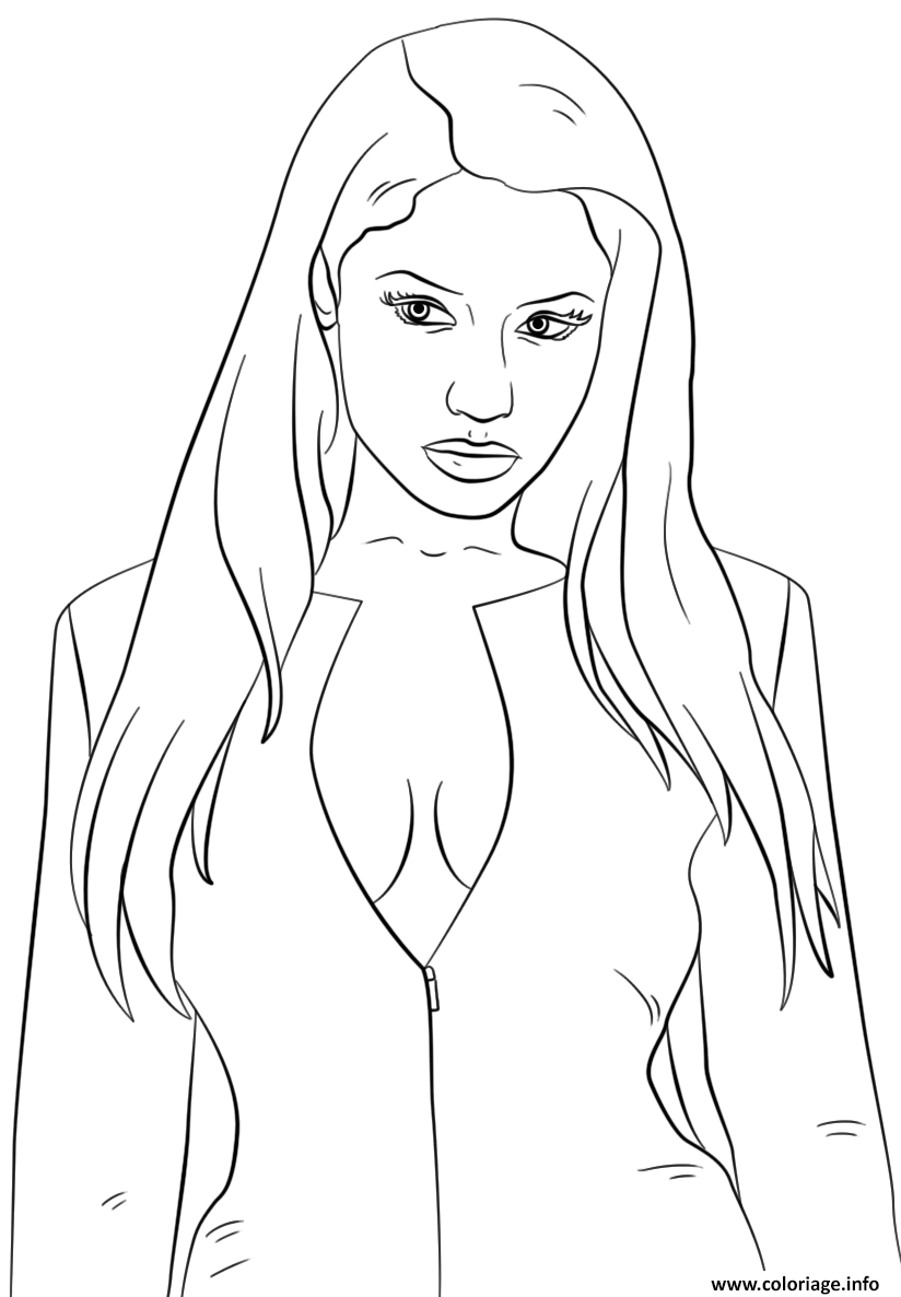 Dessin nicki minaj celebrite star Coloriage Gratuit à Imprimer