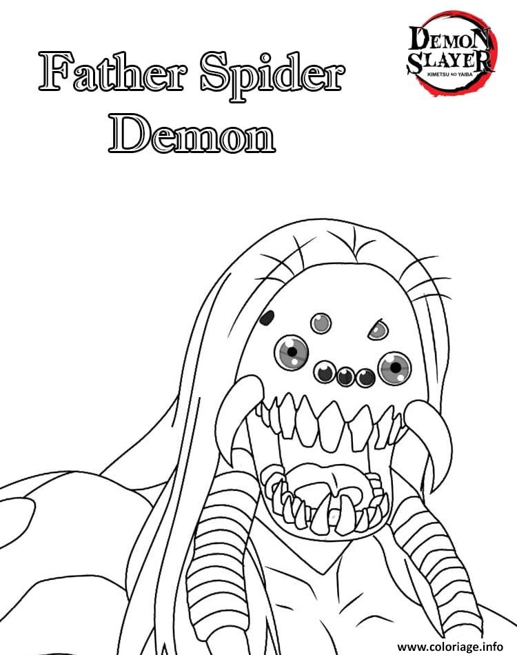 Dessin Daemon Father Spider demon demon slayer Coloriage Gratuit à Imprimer