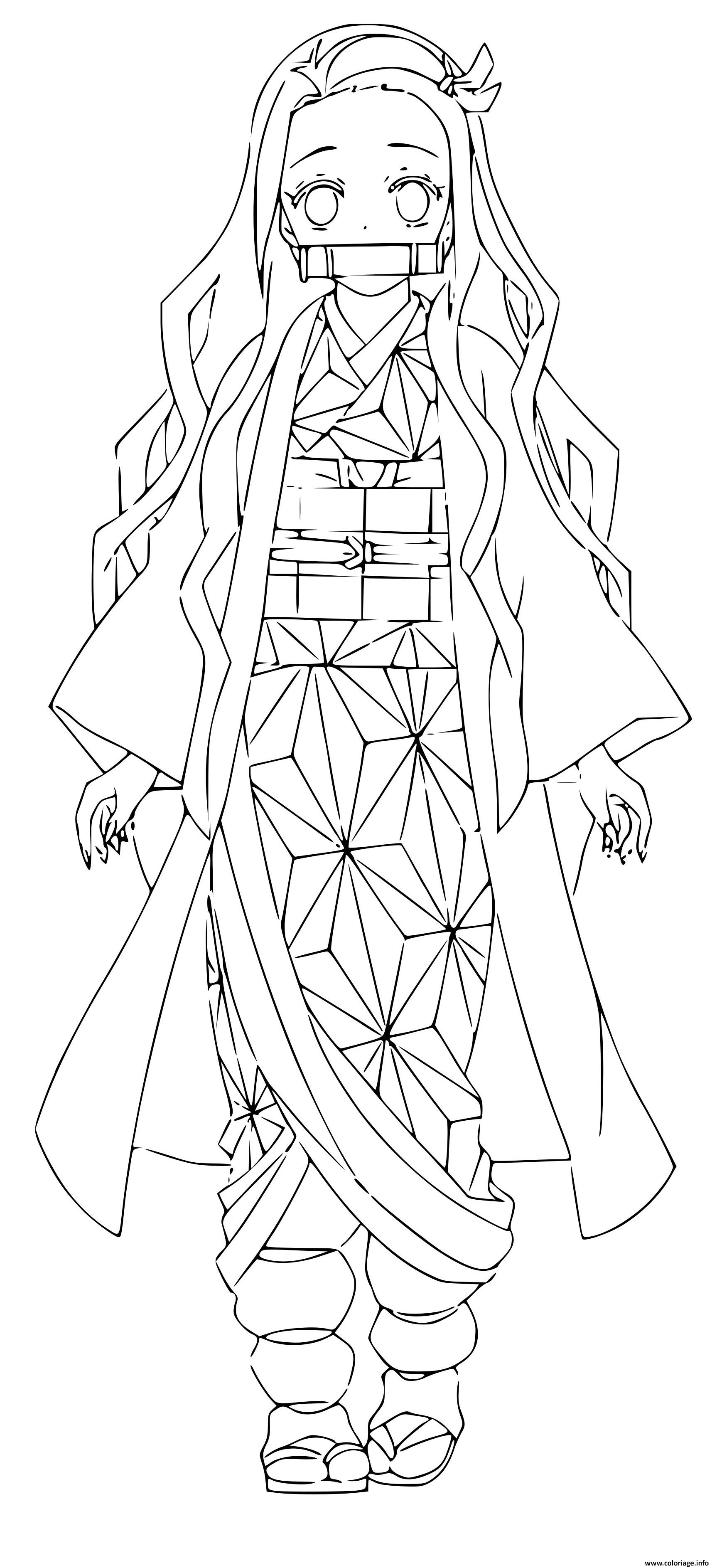 Coloriage Full Length Nezuko Demon Slayer JeColorie
