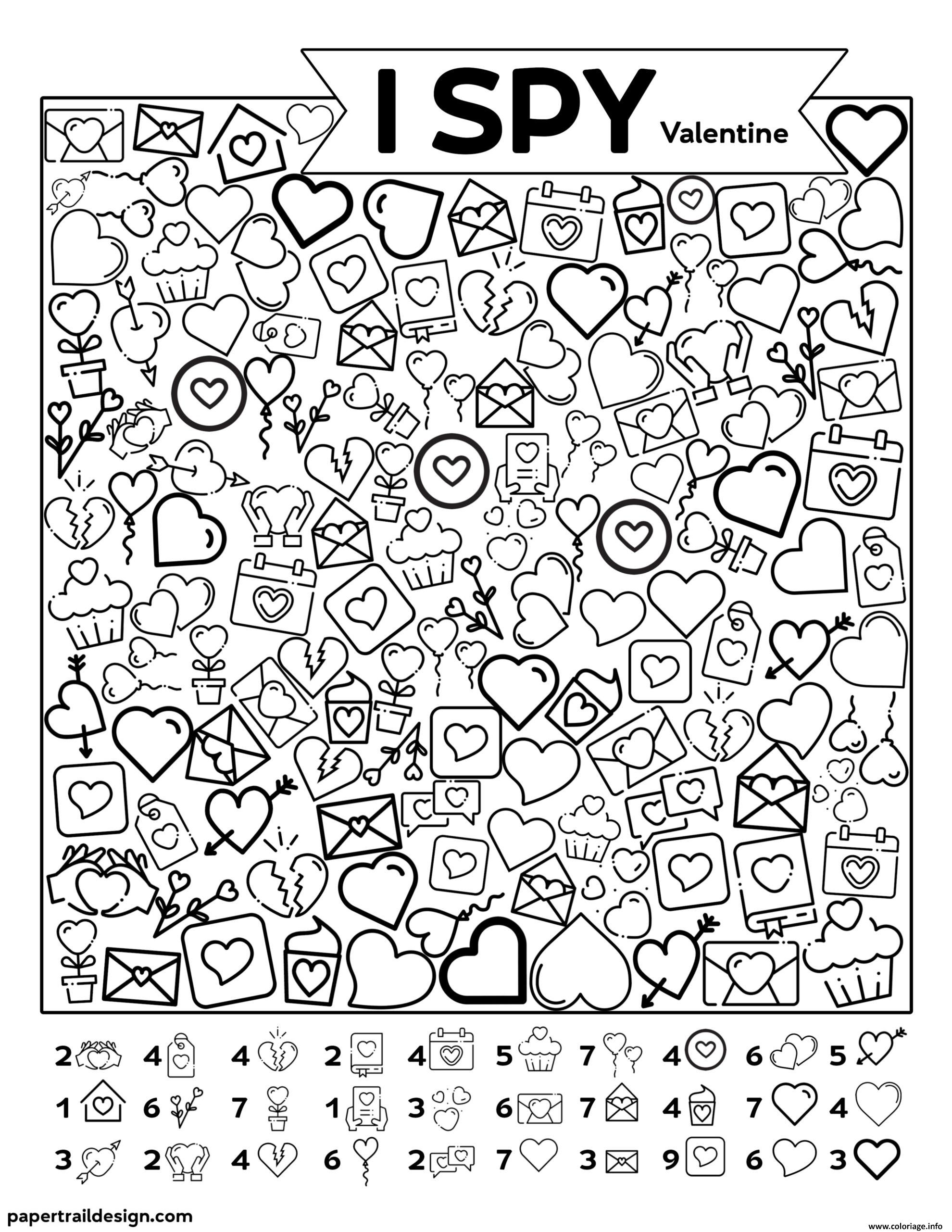 Coloriage Saint Valentin Cherche Et Trouve Dessin Chercher Et Trouve à