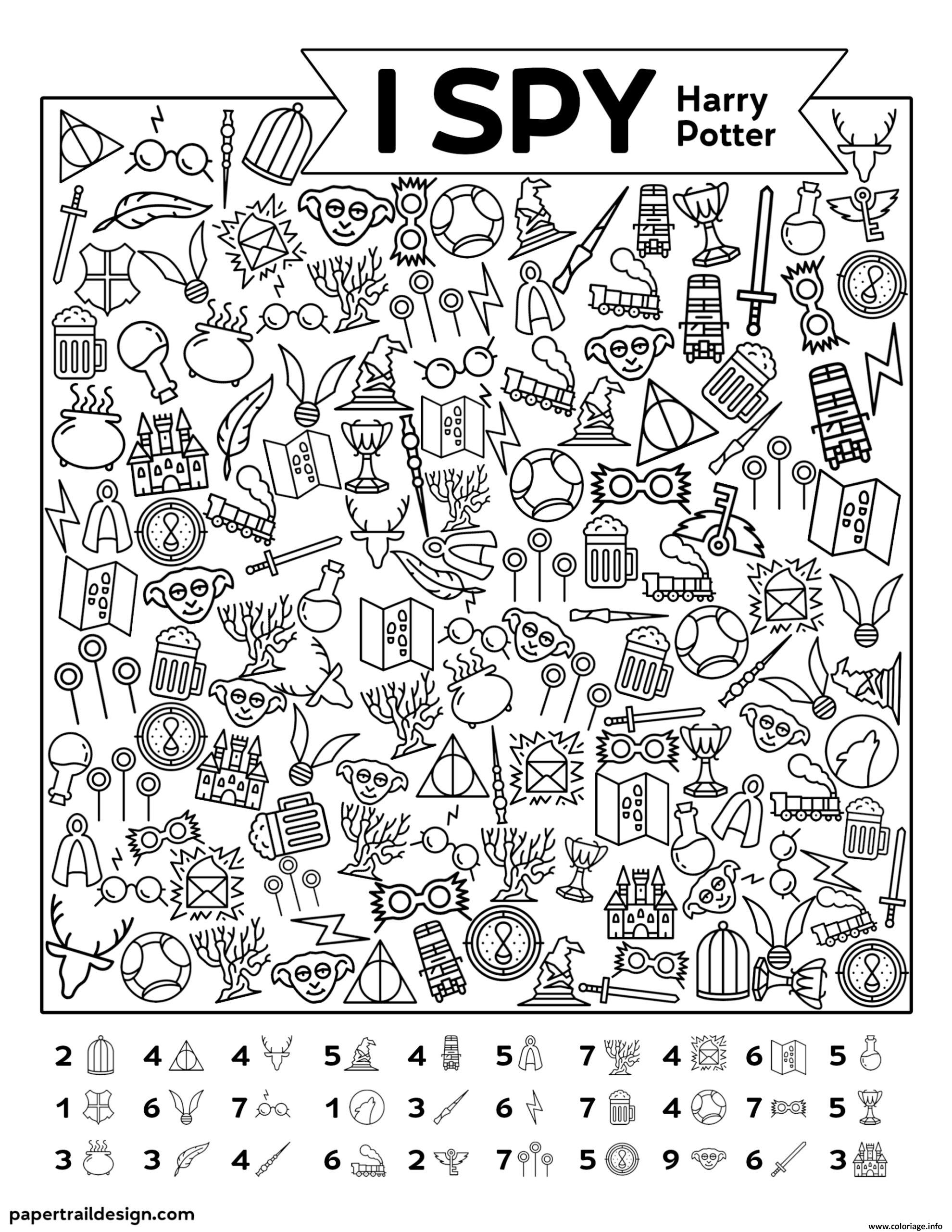 Coloriage Harry Potter Cherche Et Trouve JeColorie