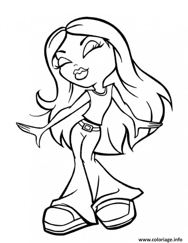 Dessin danseuse hip hop Coloriage Gratuit à Imprimer