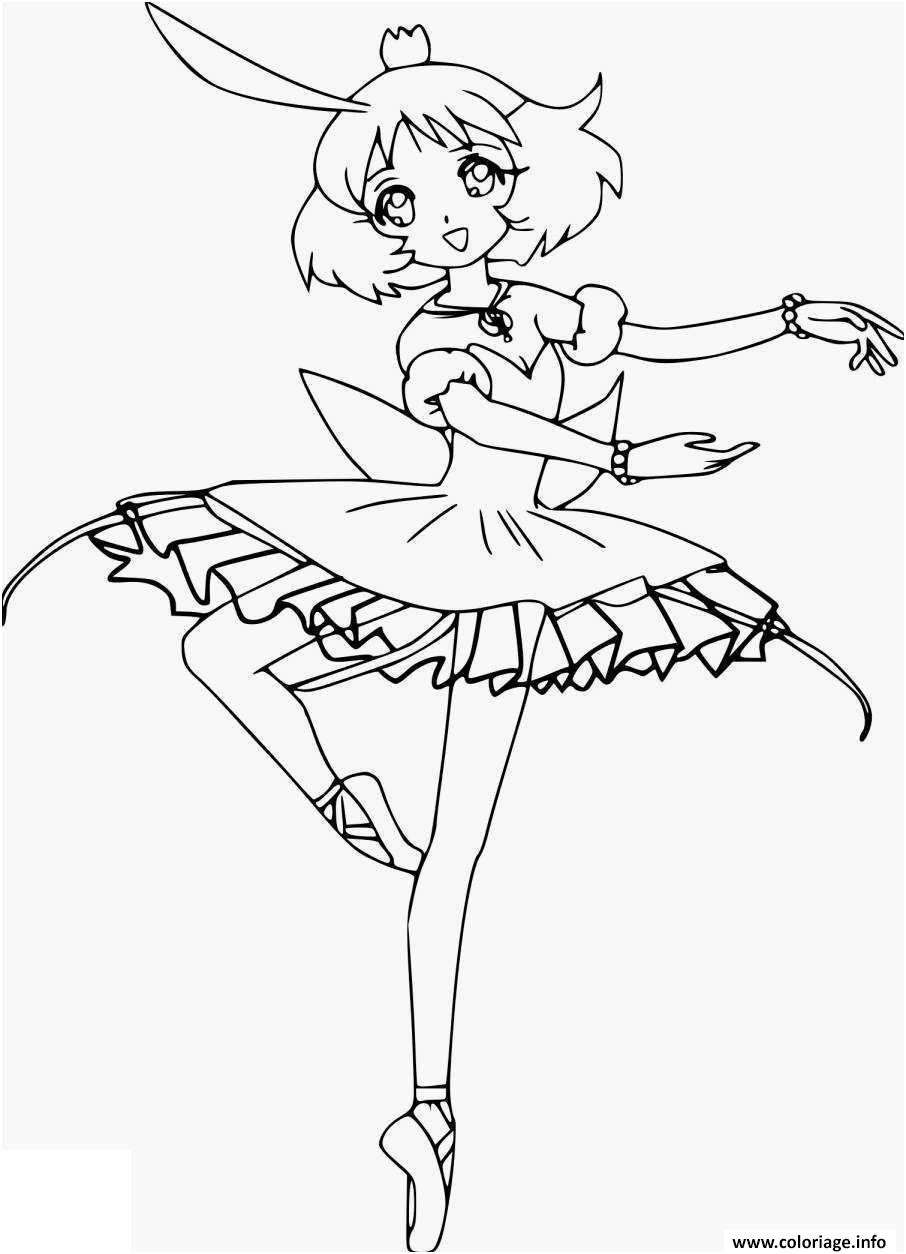 Coloriage Danseuse Manga Fille Dessin à Imprimer