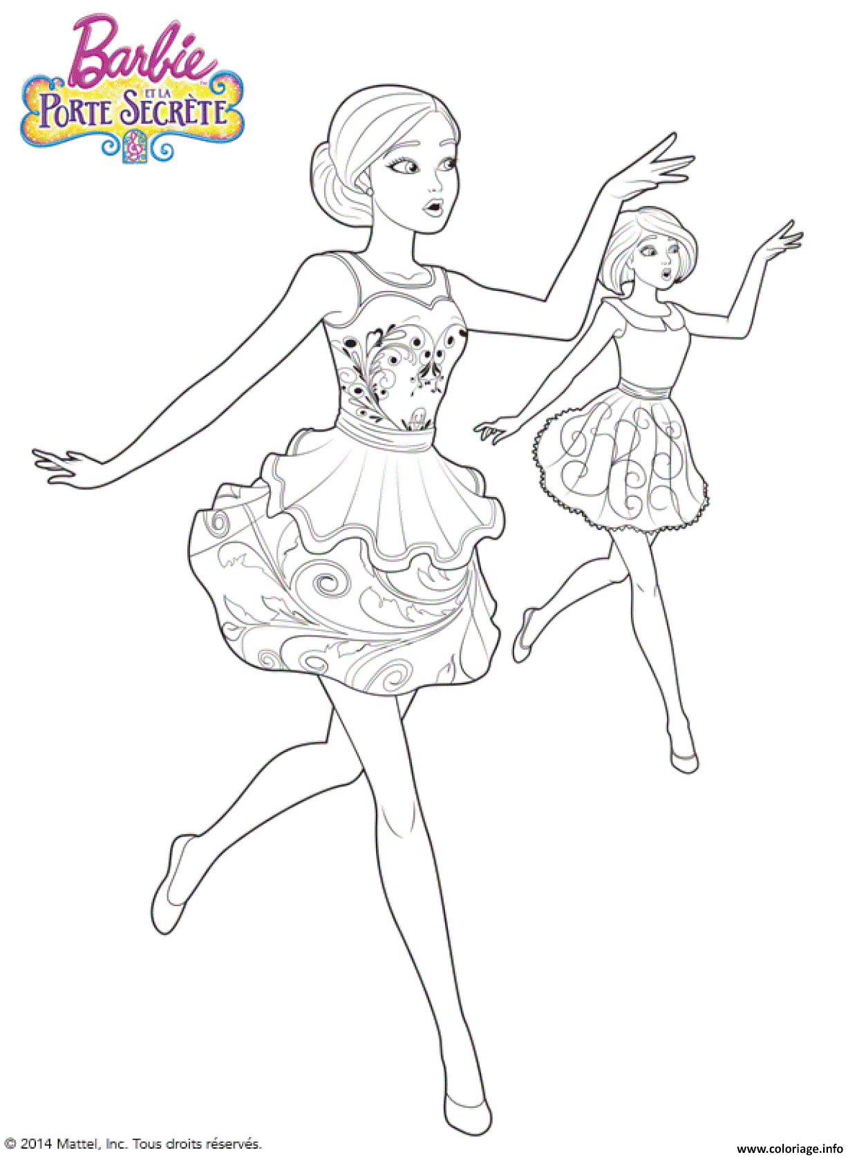 Coloriage barbie danseuse  JeColorie.com