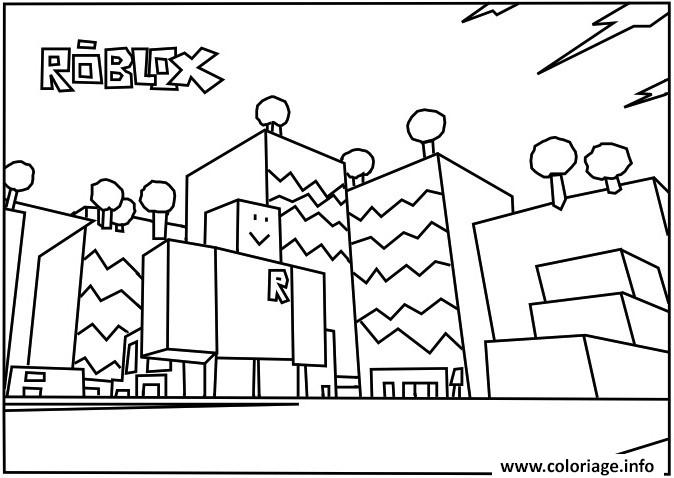 Dessin roblox building coloring page Coloriage Gratuit à Imprimer