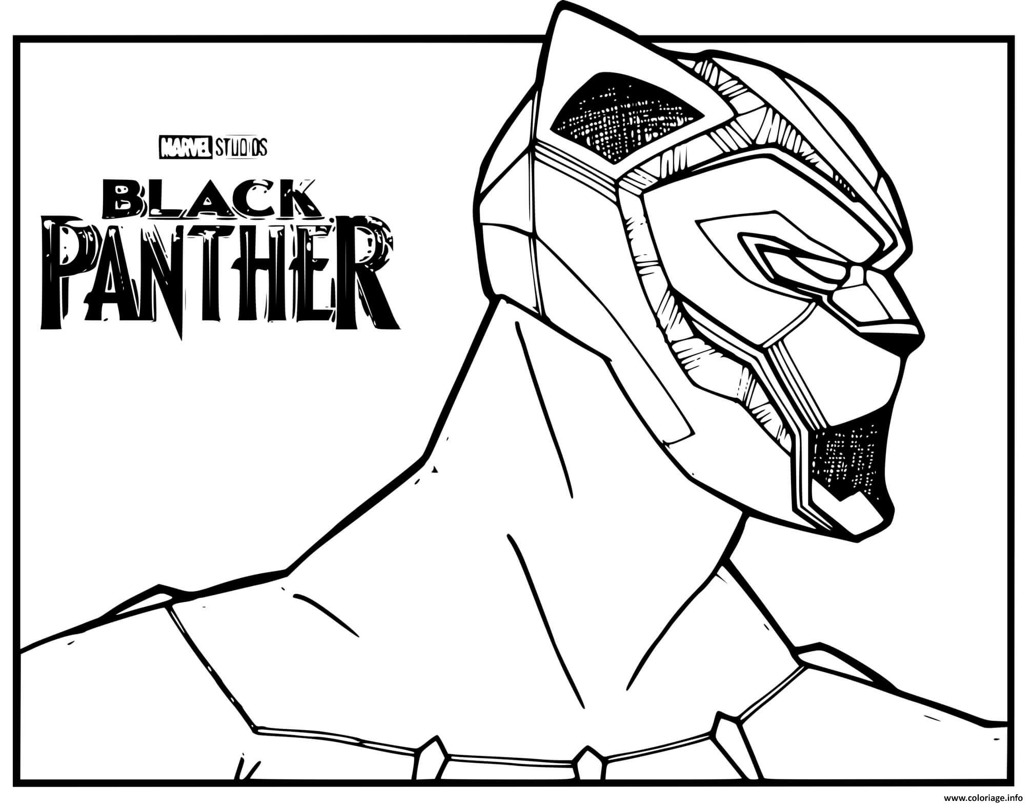 Coloriage Marvel Black panther  JeColorie.com