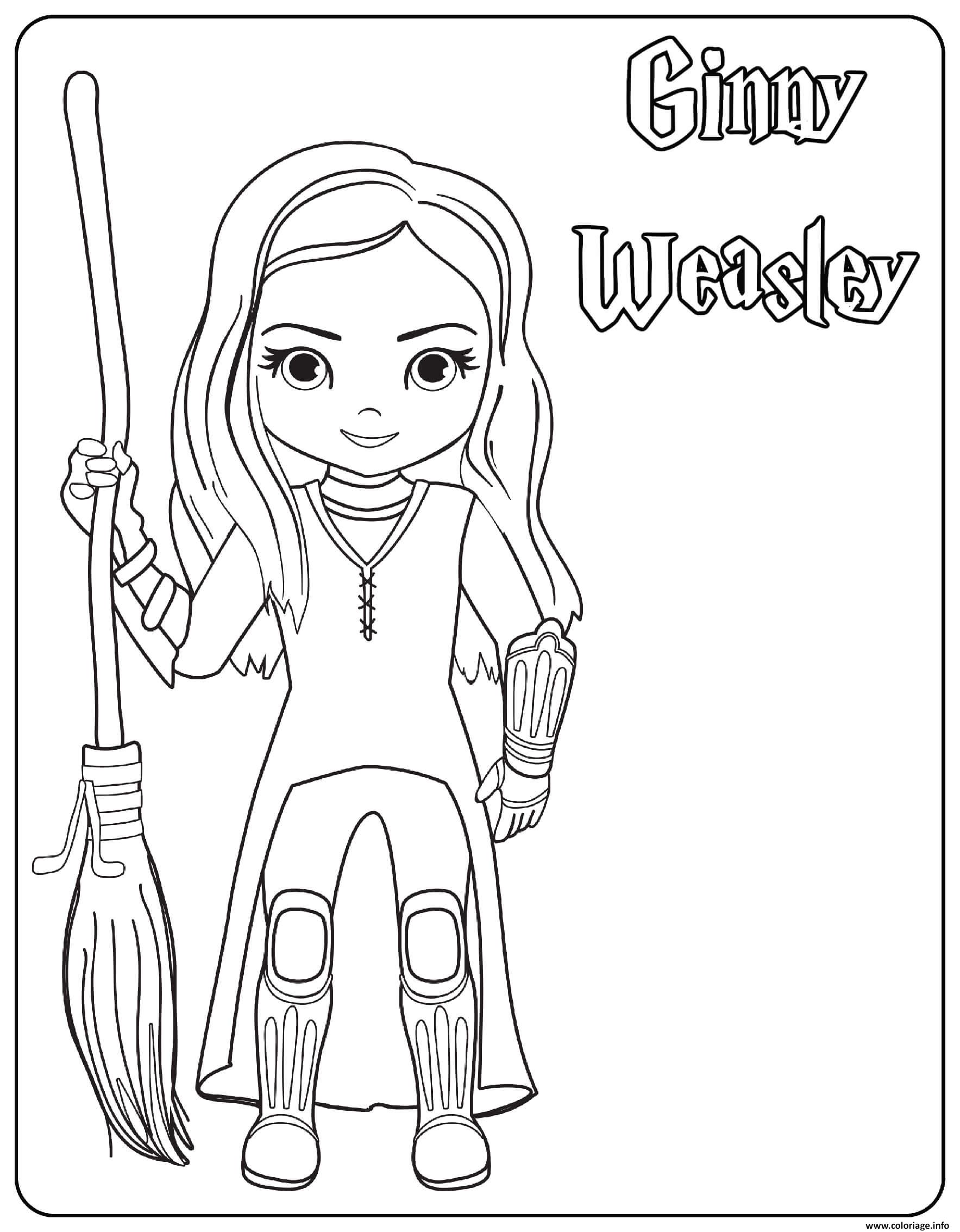 Coloriage Ginny Weasley Dessin Harry Potter à imprimer