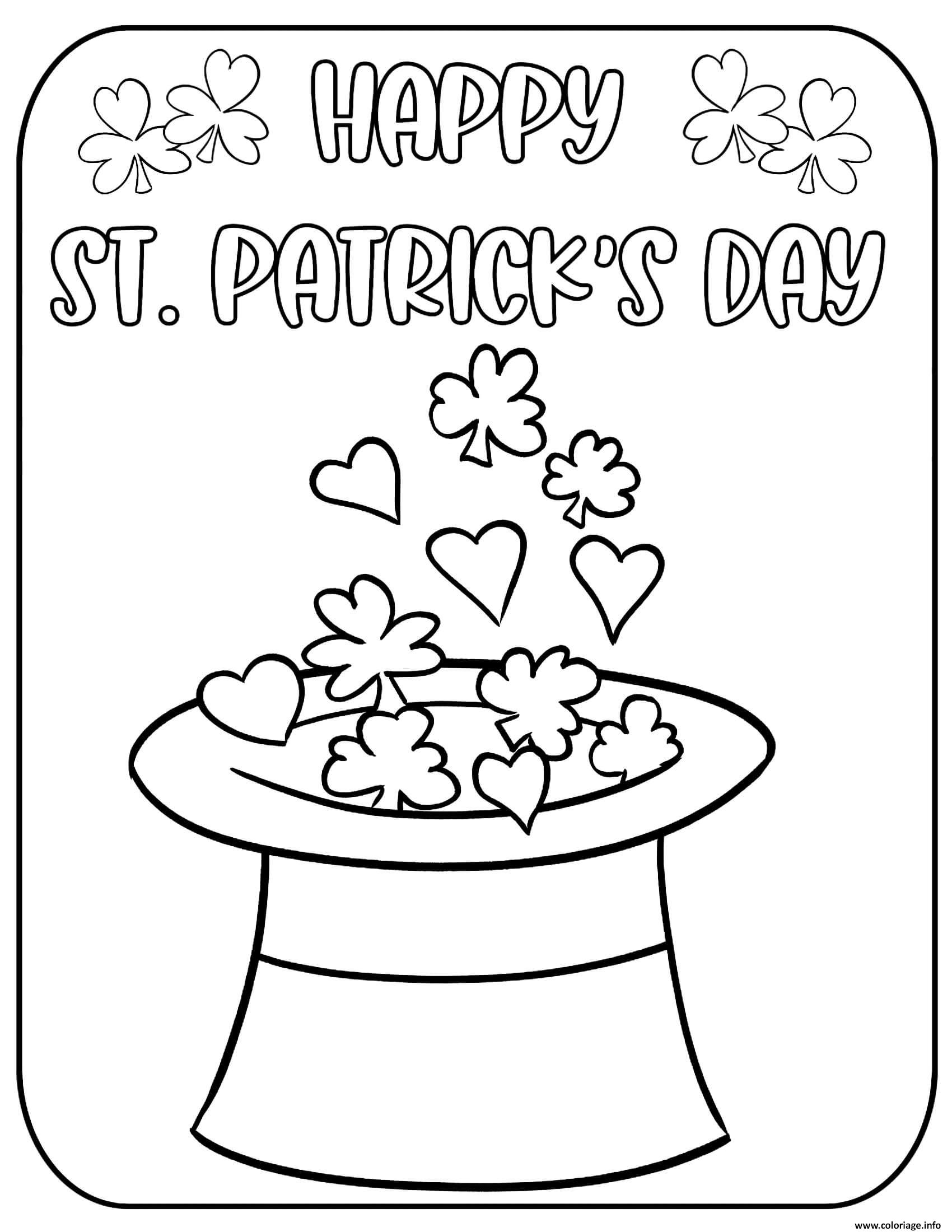 Dessin la saint patrick en irlande celebree durant cinq jours Coloriage Gratuit à Imprimer