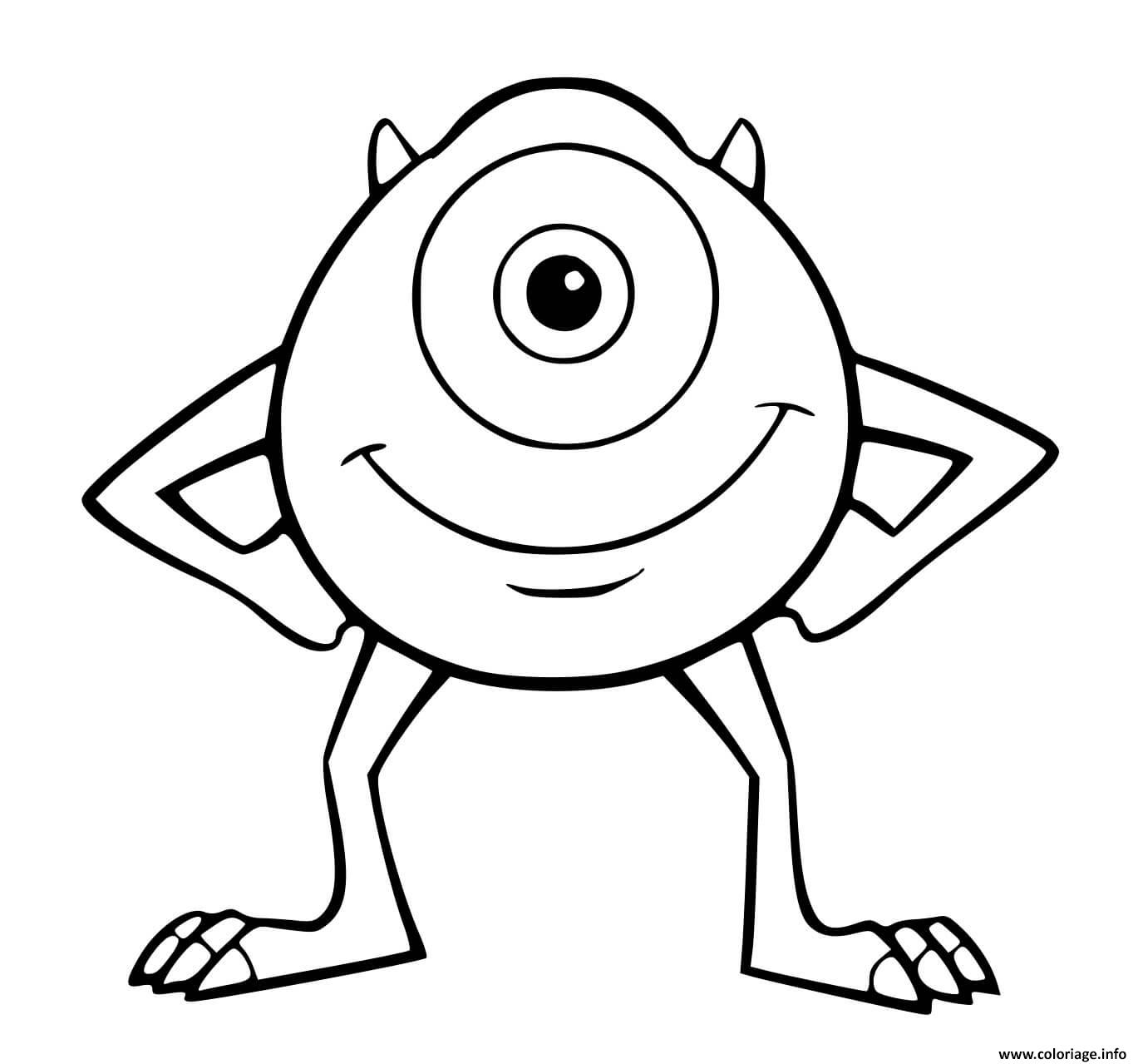 Dessin monstre bob razowski Coloriage Gratuit à Imprimer