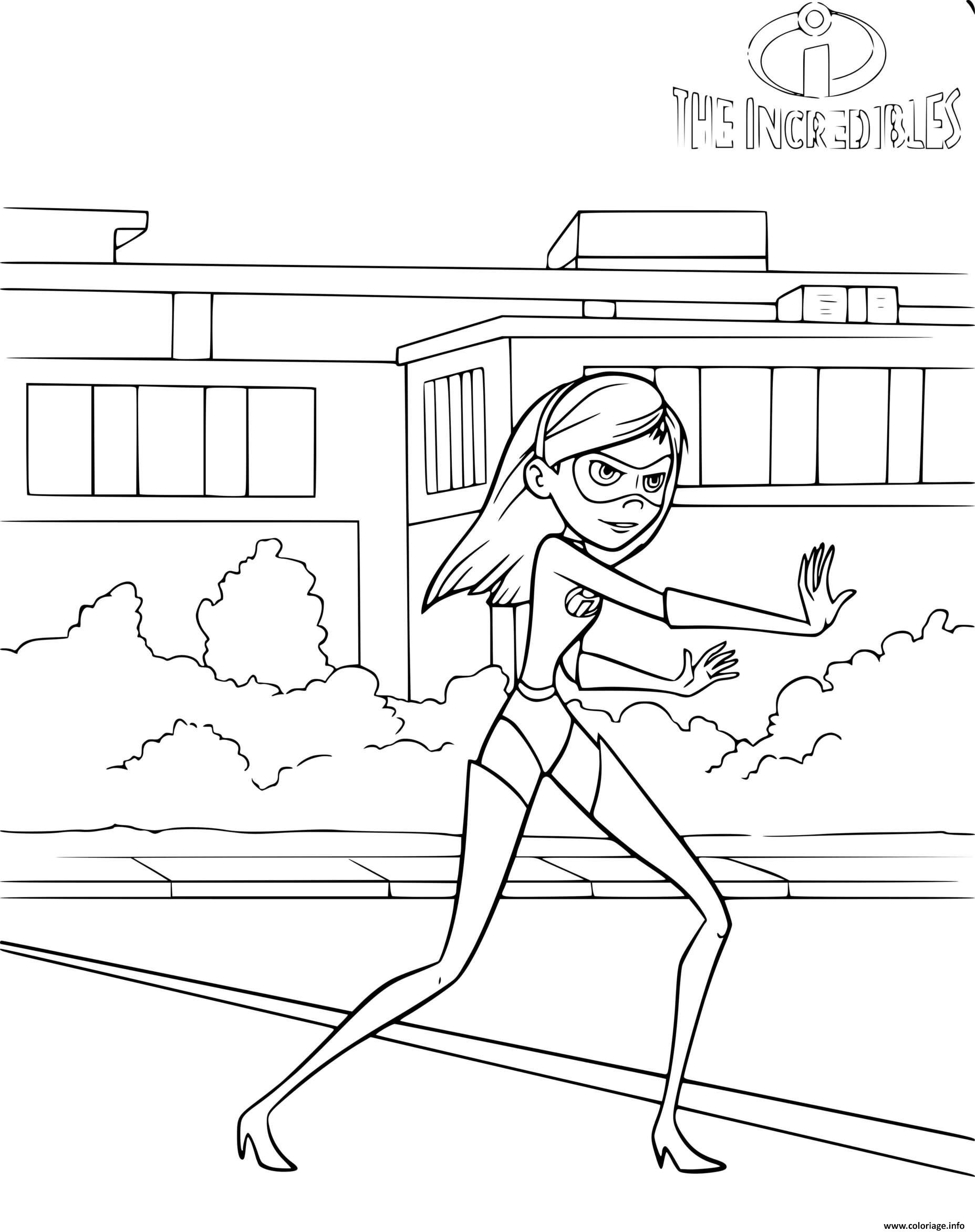 Dessin disney the incredibles violet Coloriage Gratuit à Imprimer