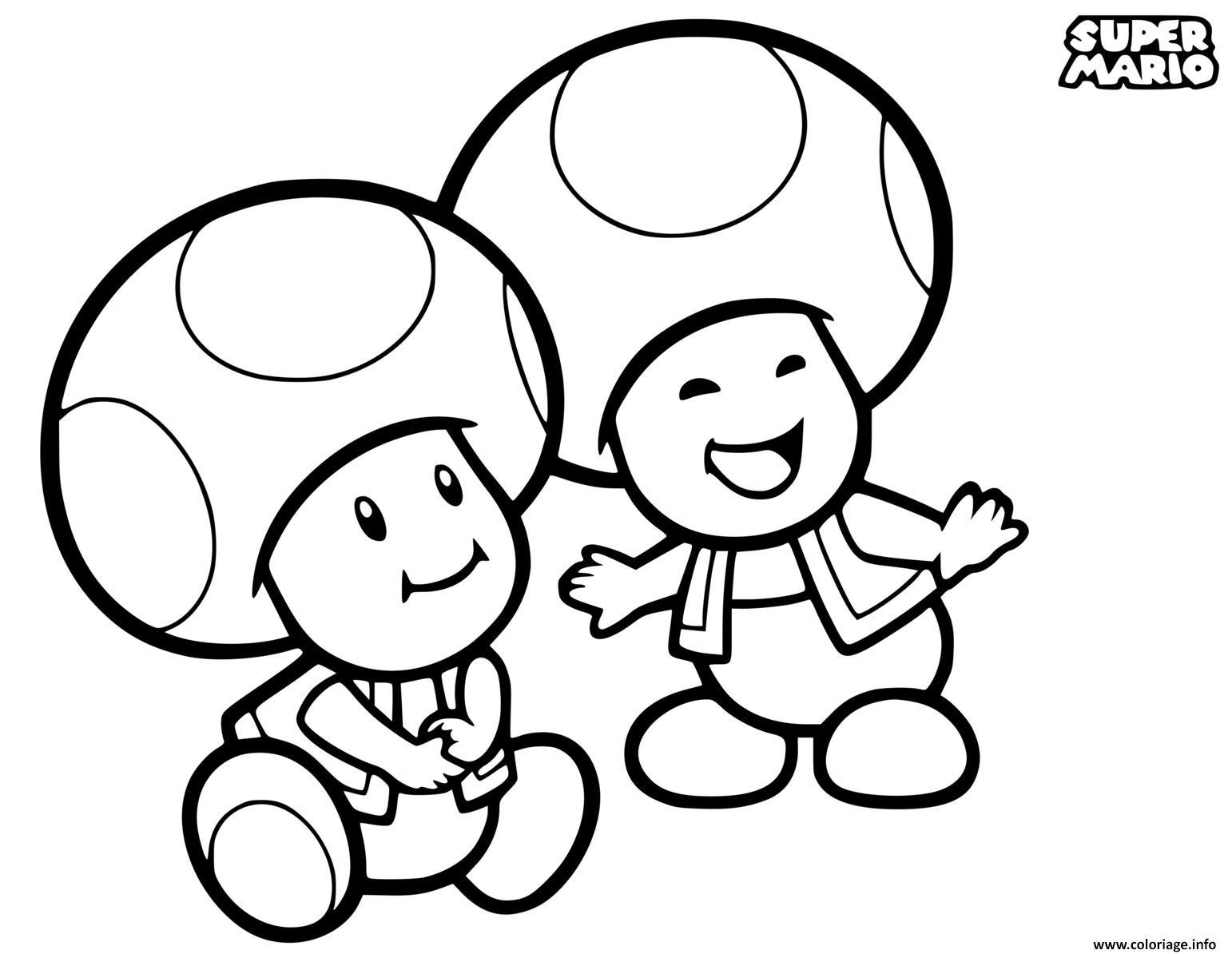 Coloriage Super Mario Toads Dessin Mario à Imprimer 