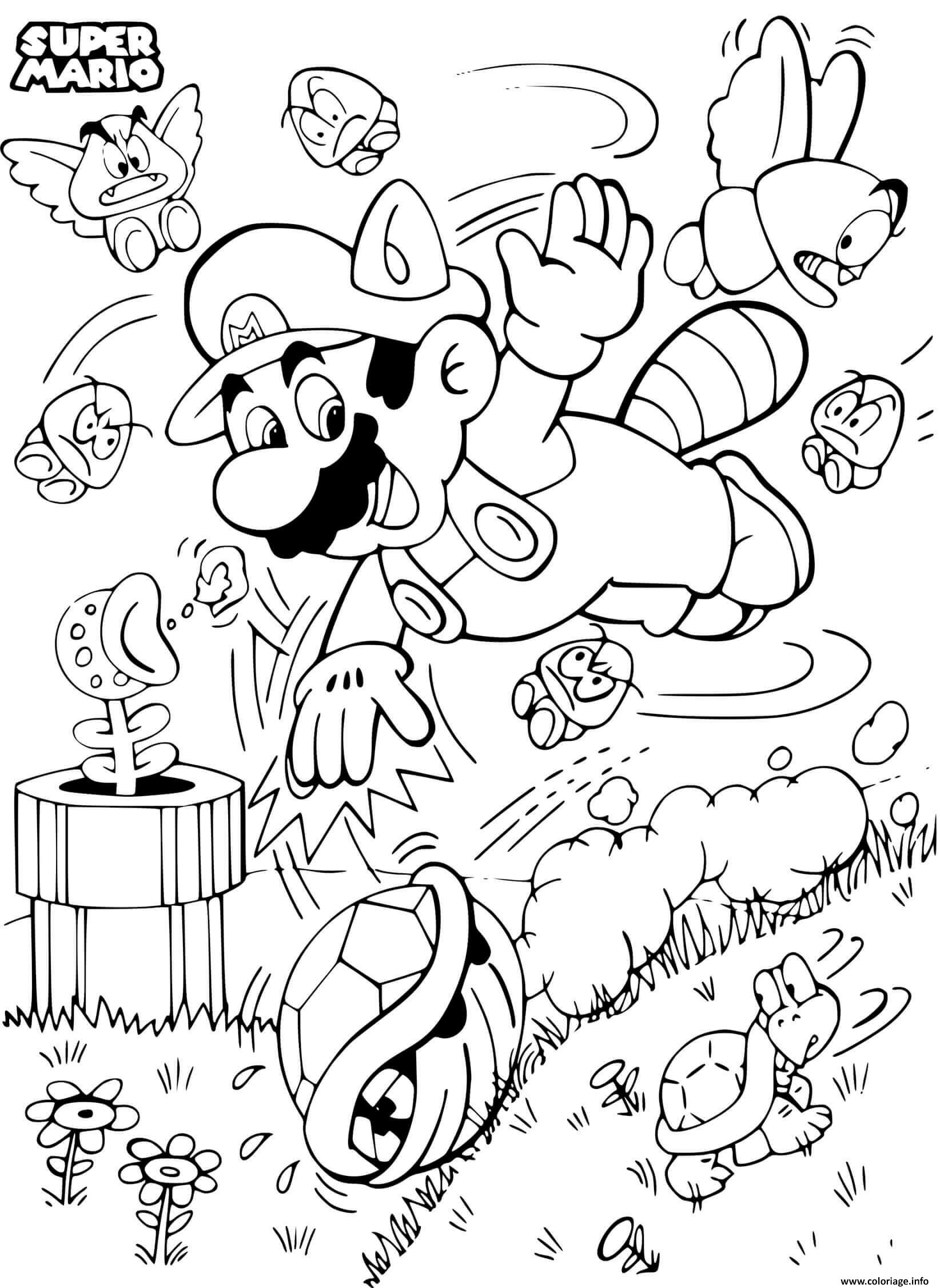 Coloriage Super Mario Bros World Dessin à Imprimer