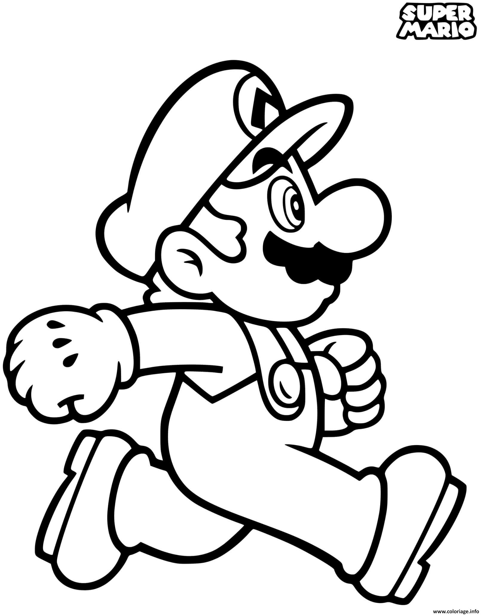 Coloriage Super Mario Bros Classic Dessin à Imprimer