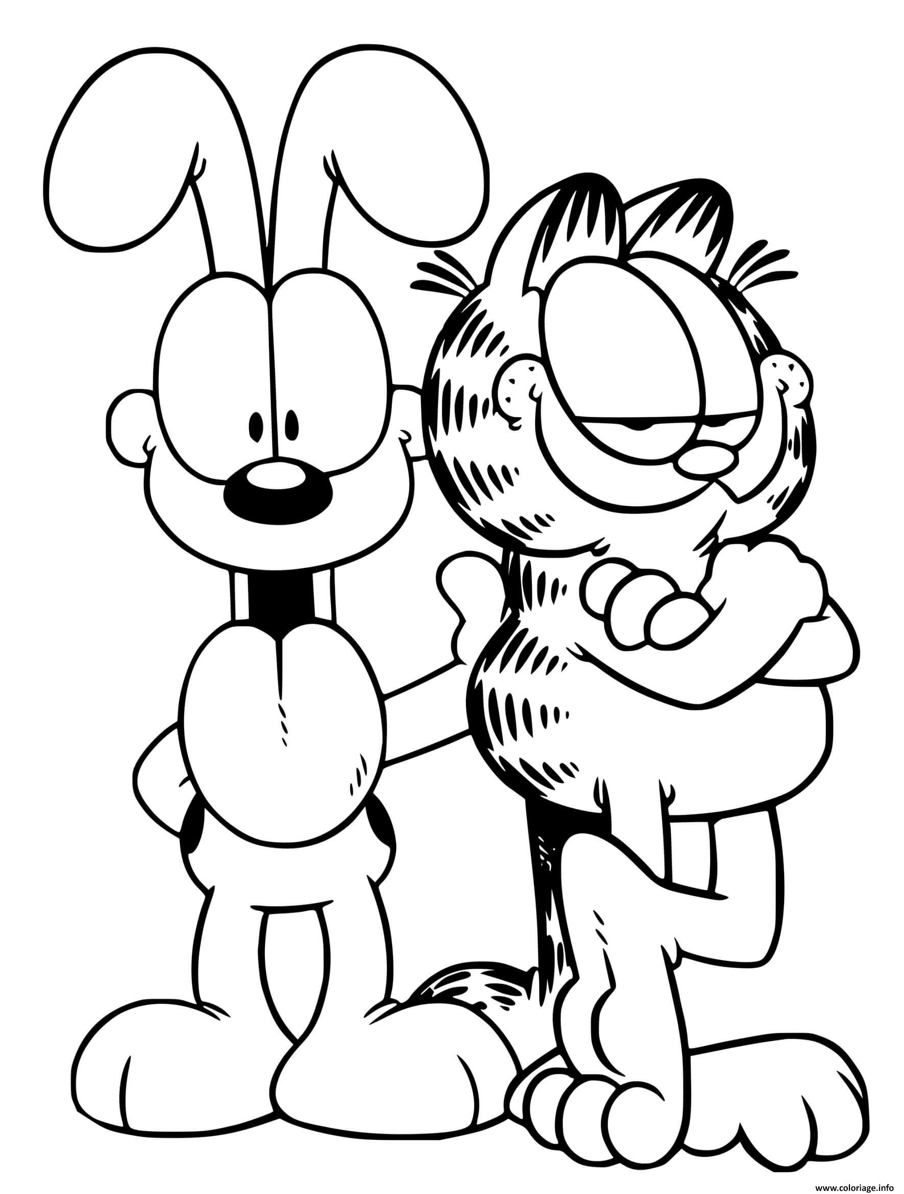 Coloriage Garfield Et Odie Le Chien Dessin à Imprimer