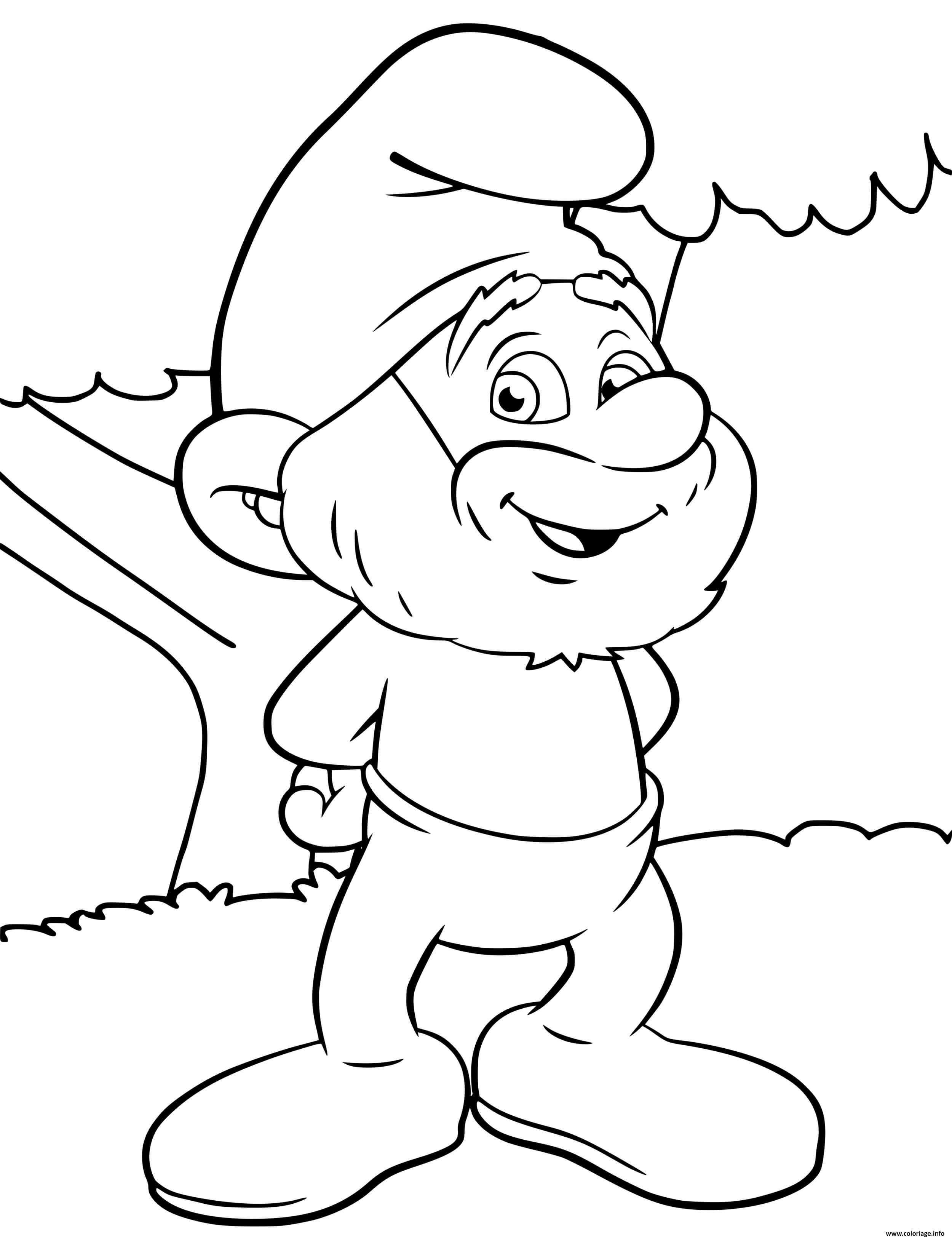 Dessin laine des Schtroumpfs Coloriage Gratuit à Imprimer