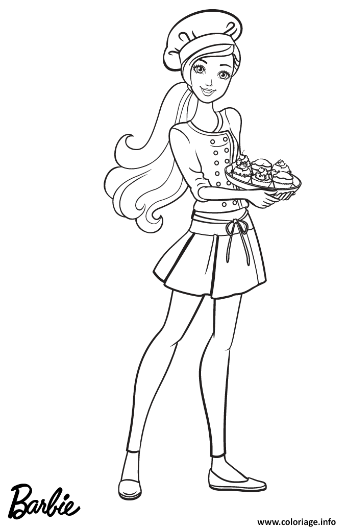 Chef Barbie Coloring Page High Quality Free Printable - vrogue.co