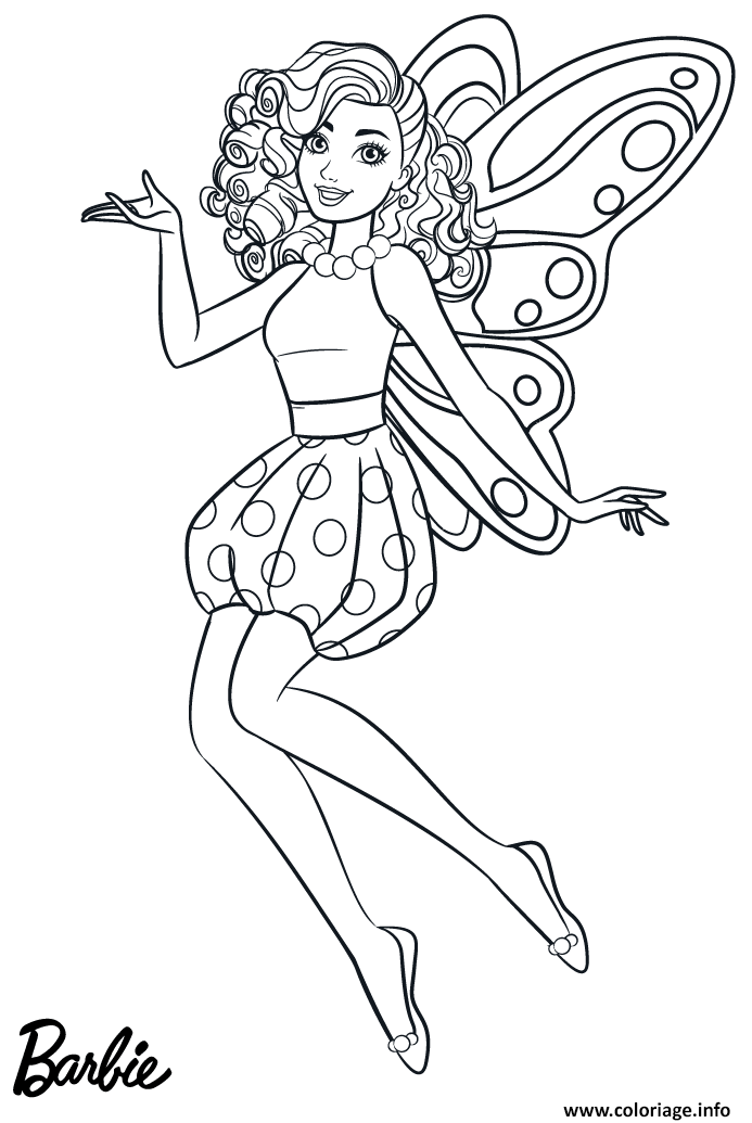 Dessin fairy fee barbie Coloriage Gratuit à Imprimer