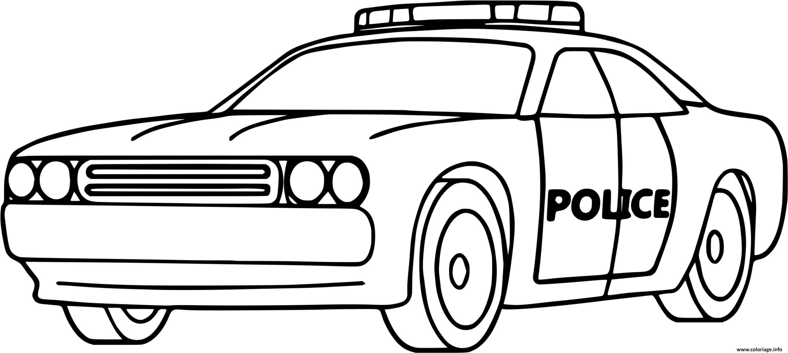 Coloriage voiture Gendarmerie police - JeColorie.com