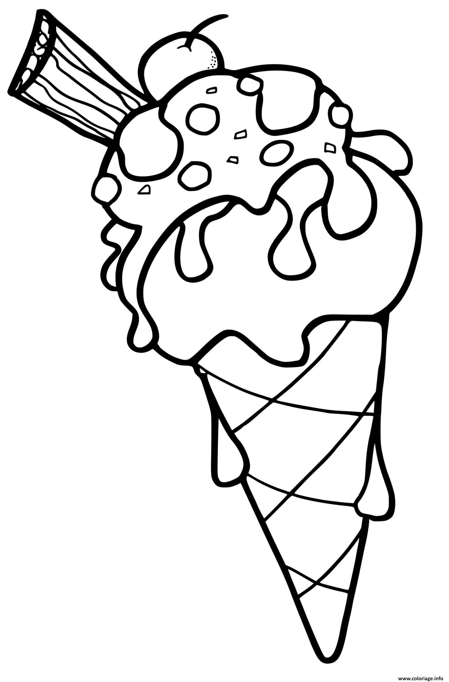 Dessin sorbet glace Coloriage Gratuit à Imprimer