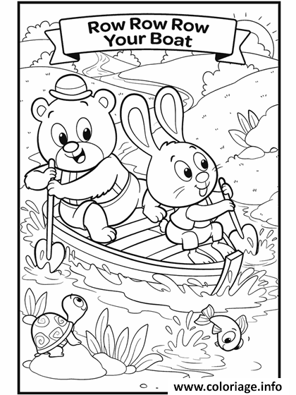 Coloriage Nursery Rhymes Row Row Row Your Boat Dessin à Imprimer