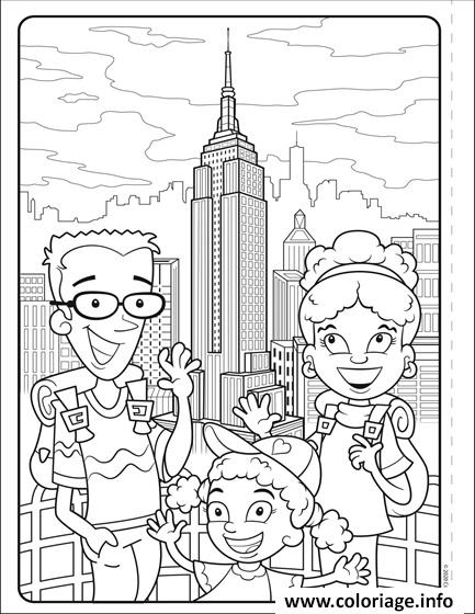 Dessin World Empire State Building NYC Coloriage Gratuit à Imprimer