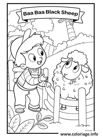 Dessin nursery rhymes baa baa black sheep Coloriage Gratuit à Imprimer