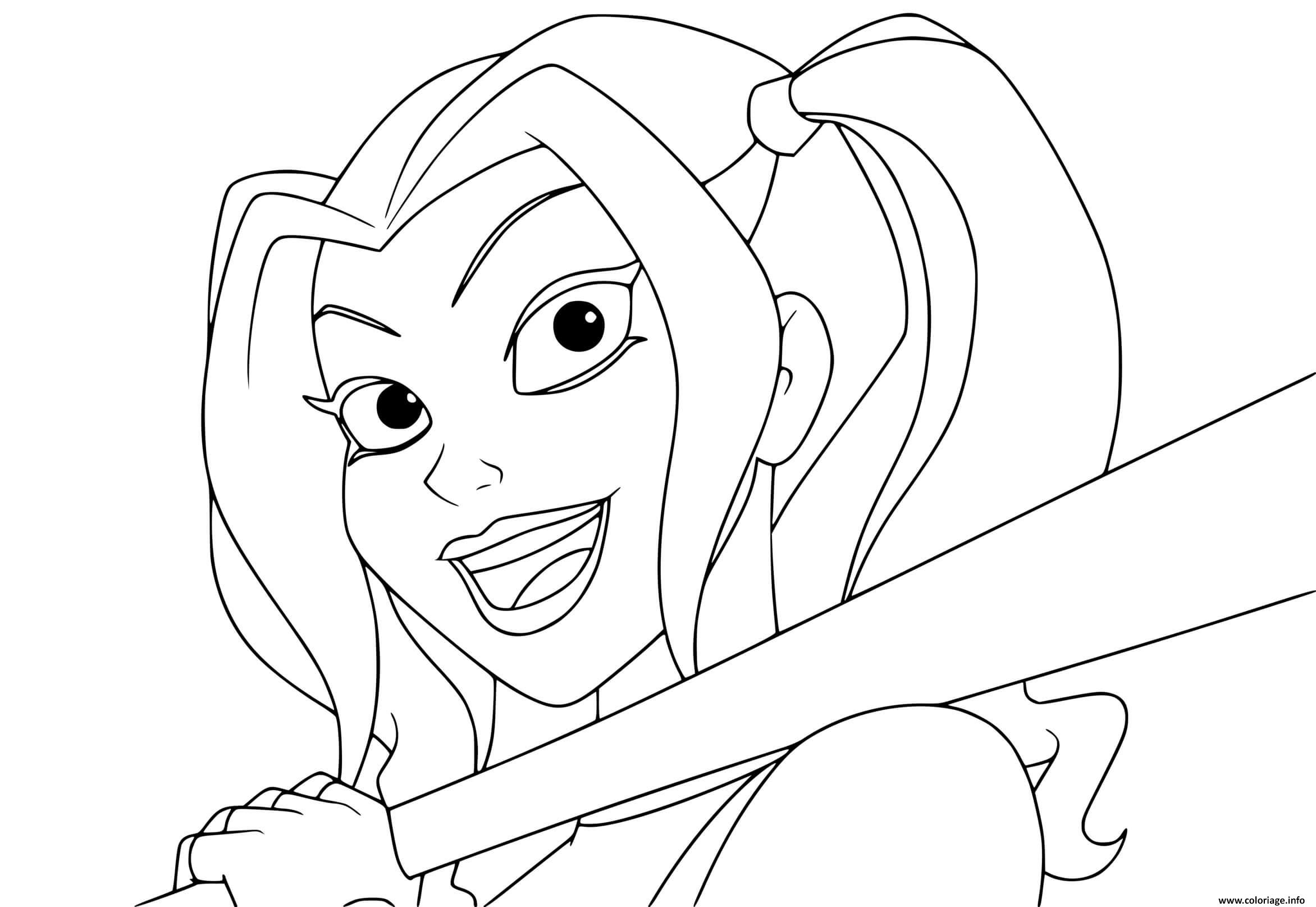 Dessin Harley Quinn dessin anime Coloriage Gratuit à Imprimer