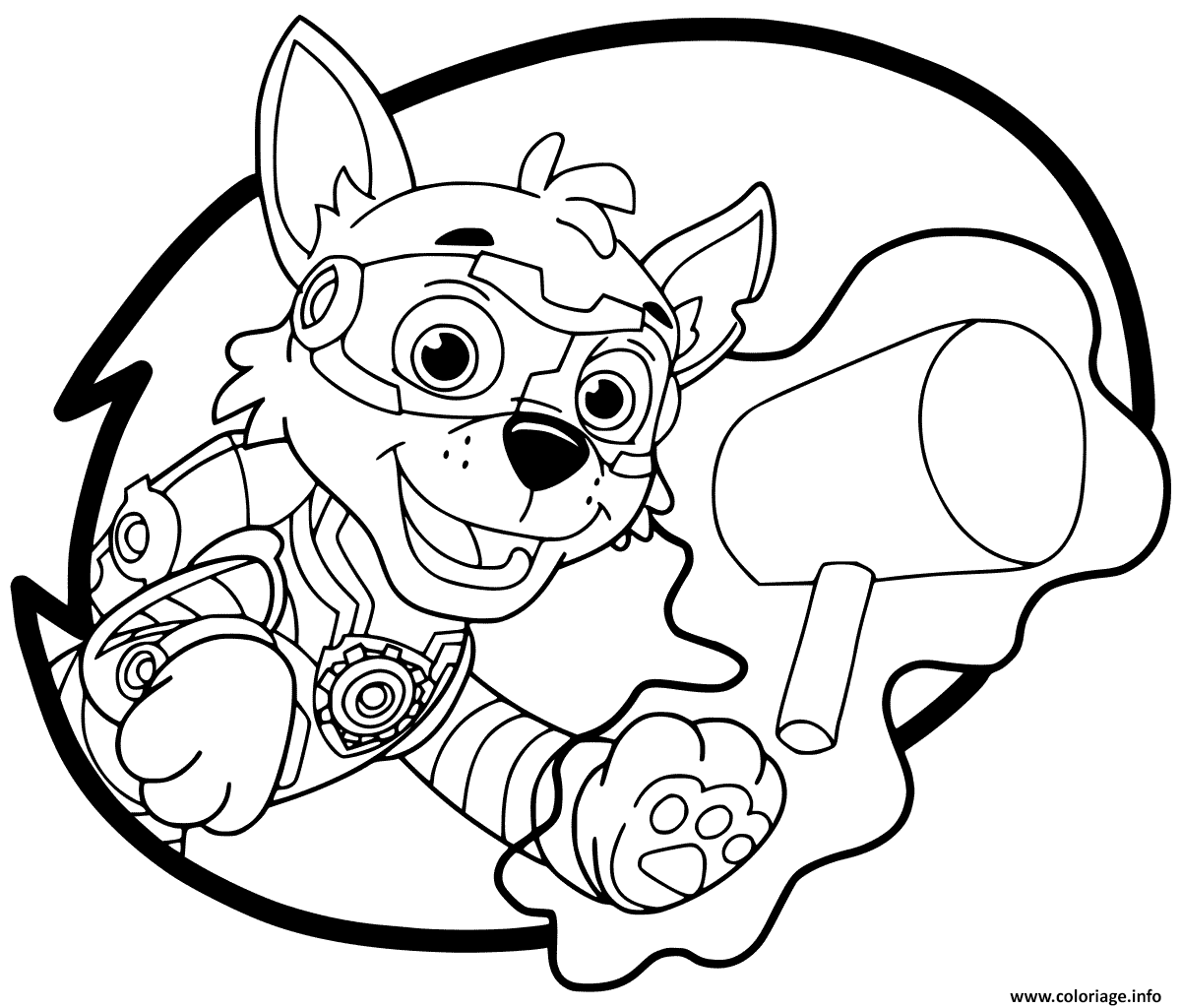 Dessin Super Patrouille Mighty Pups Rocky Coloriage Gratuit à Imprimer