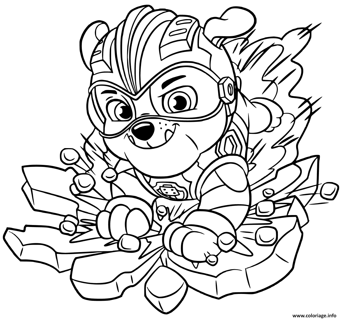 Coloriage Super Patrouille Mighty Pups Rubens Dessin Pat Patrouille La Super  Patrouille à imprimer