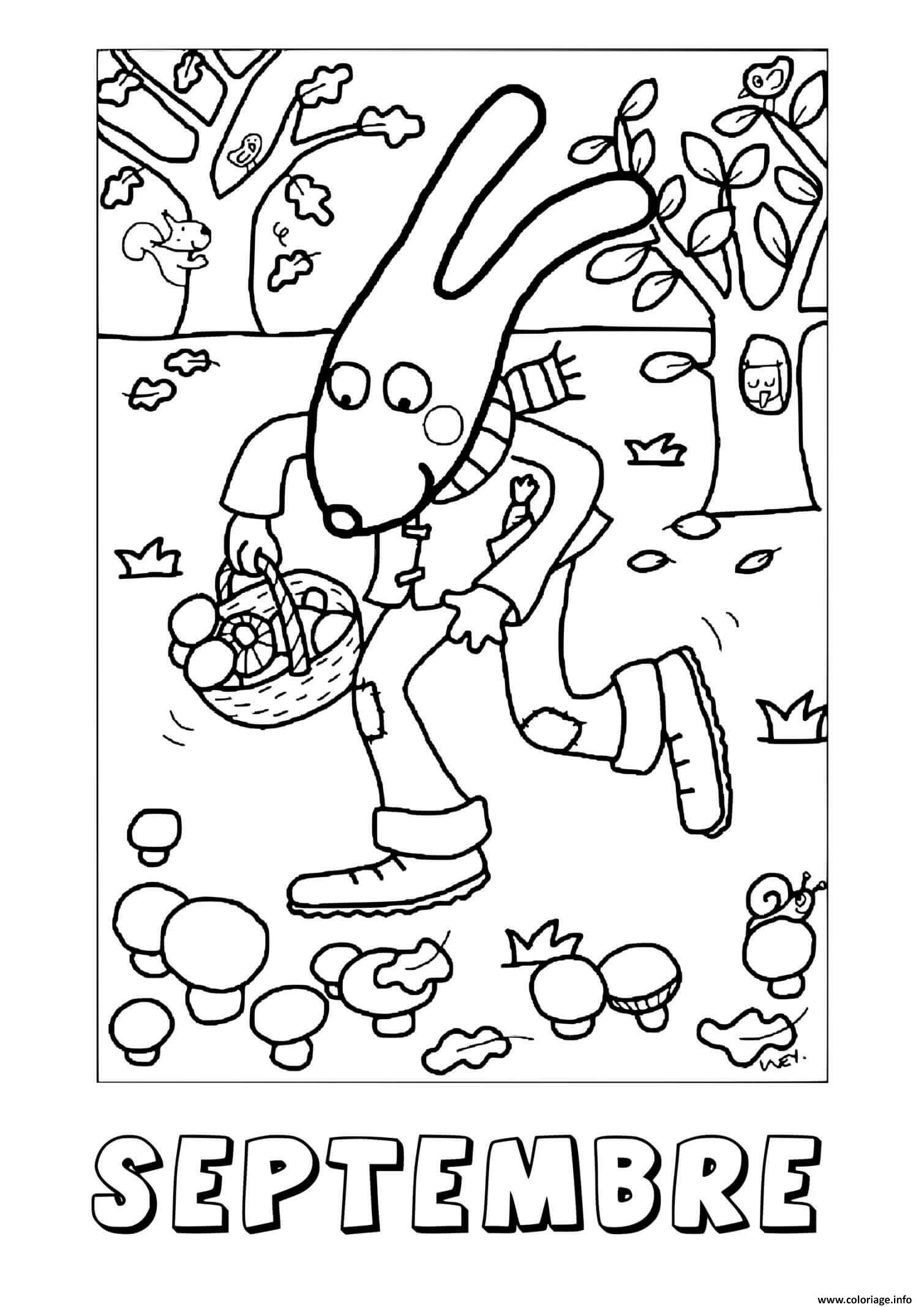 Dessin septembre automne Coloriage Gratuit à Imprimer