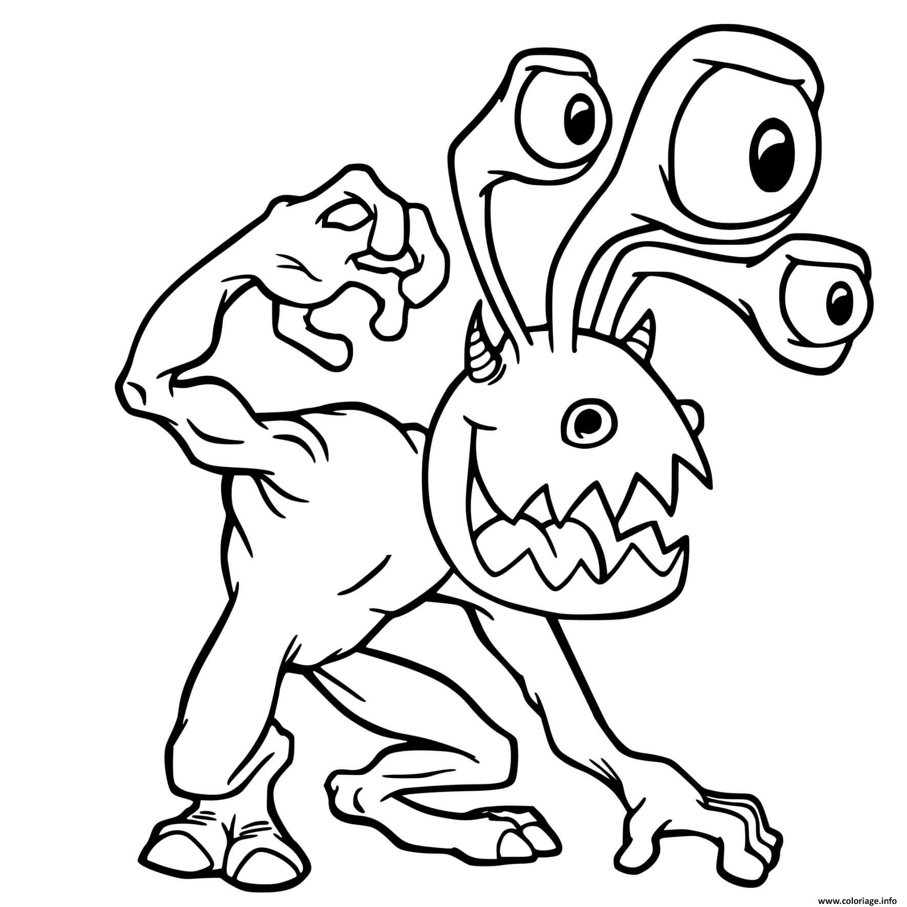 Dessin monstre halloween Coloriage Gratuit à Imprimer