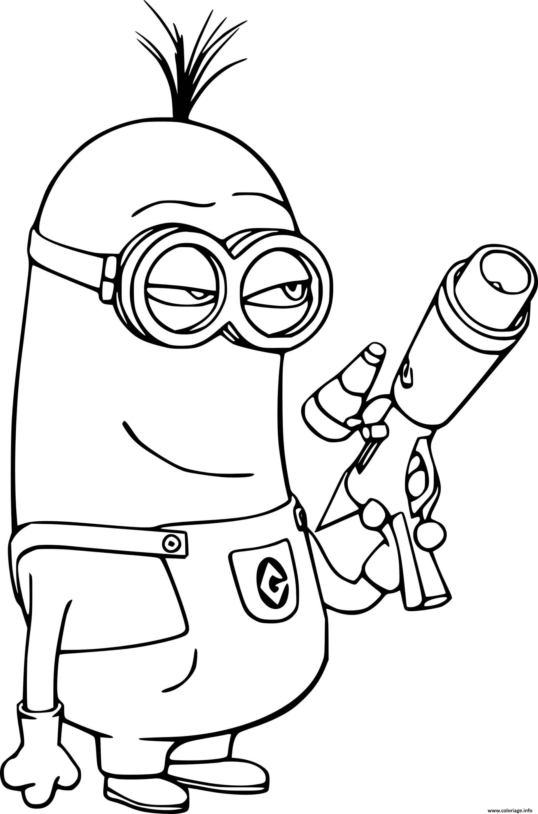 Dessin Tim Holds a Gun Coloriage Gratuit à Imprimer