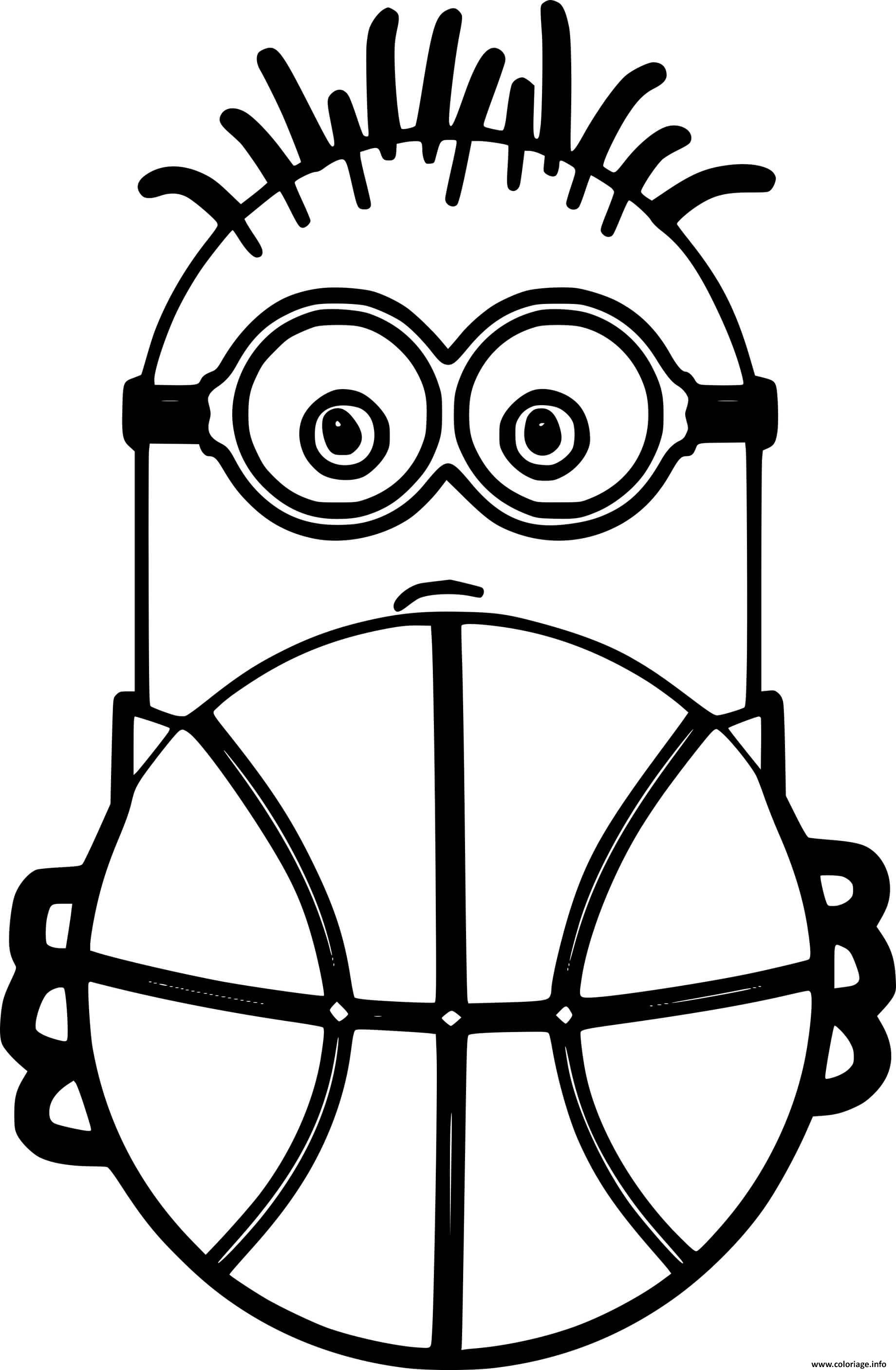 Dessin Minion Holds a Basketball Coloriage Gratuit à Imprimer