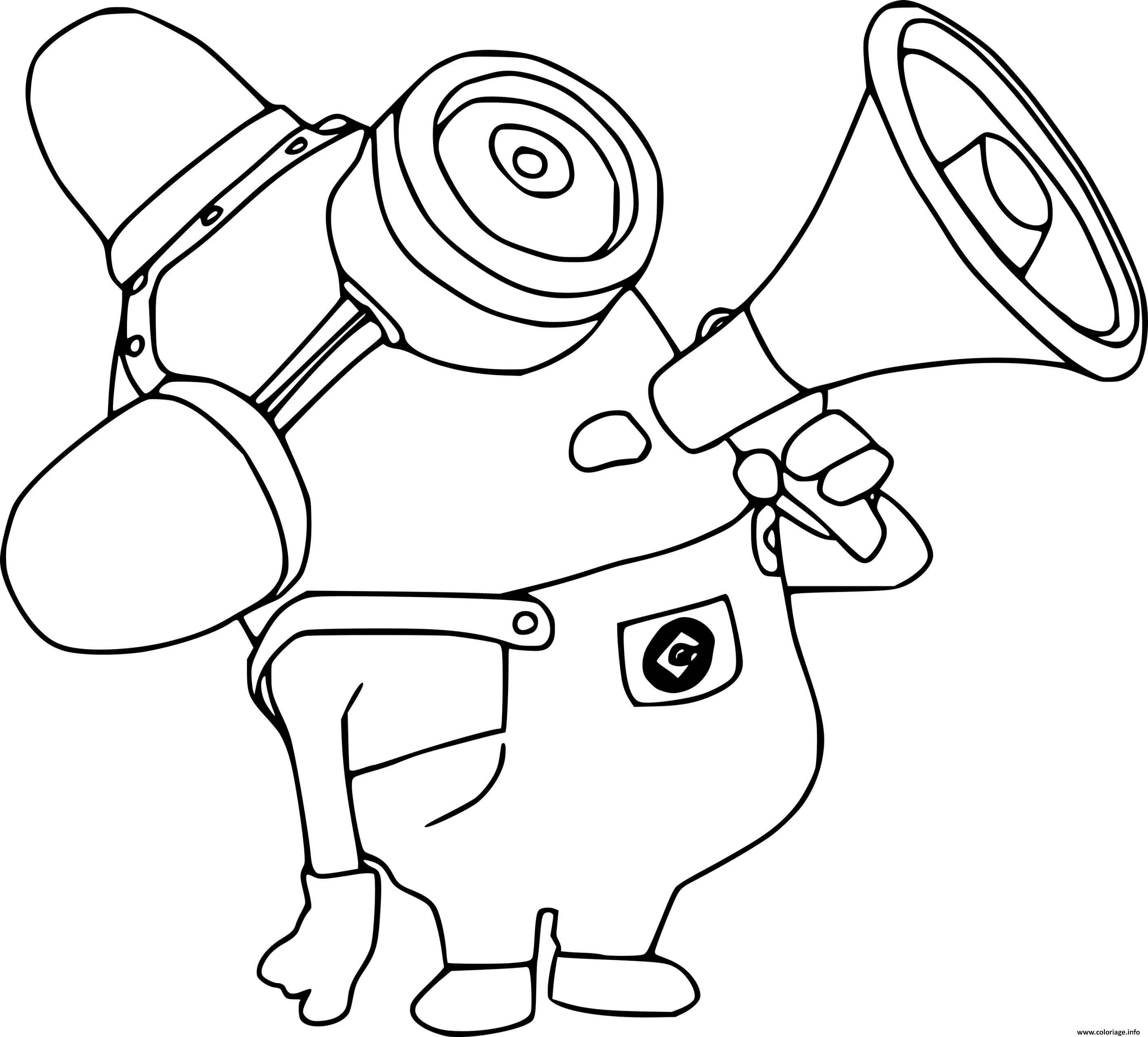 Dessin Fire Hydrant Carl Minion Coloriage Gratuit à Imprimer