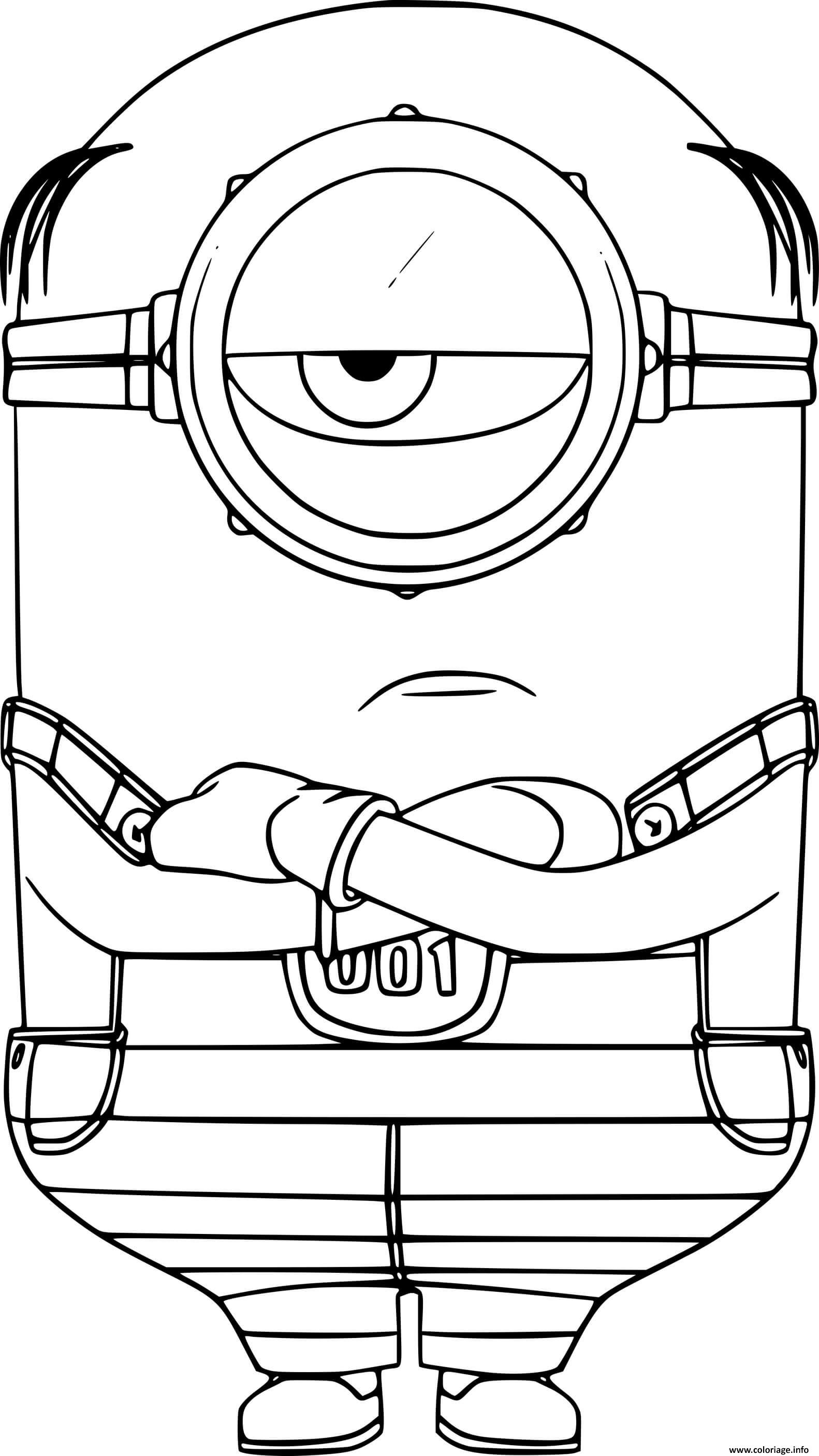 Dessin Number One Minion is Angry Coloriage Gratuit à Imprimer